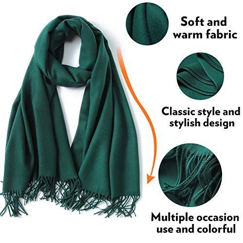 Only-bags.store Schal Warm Winter Herbst einfarbig Baumwolle mit Quasten/Ringen, 40+ Farben einfarbig & kariert