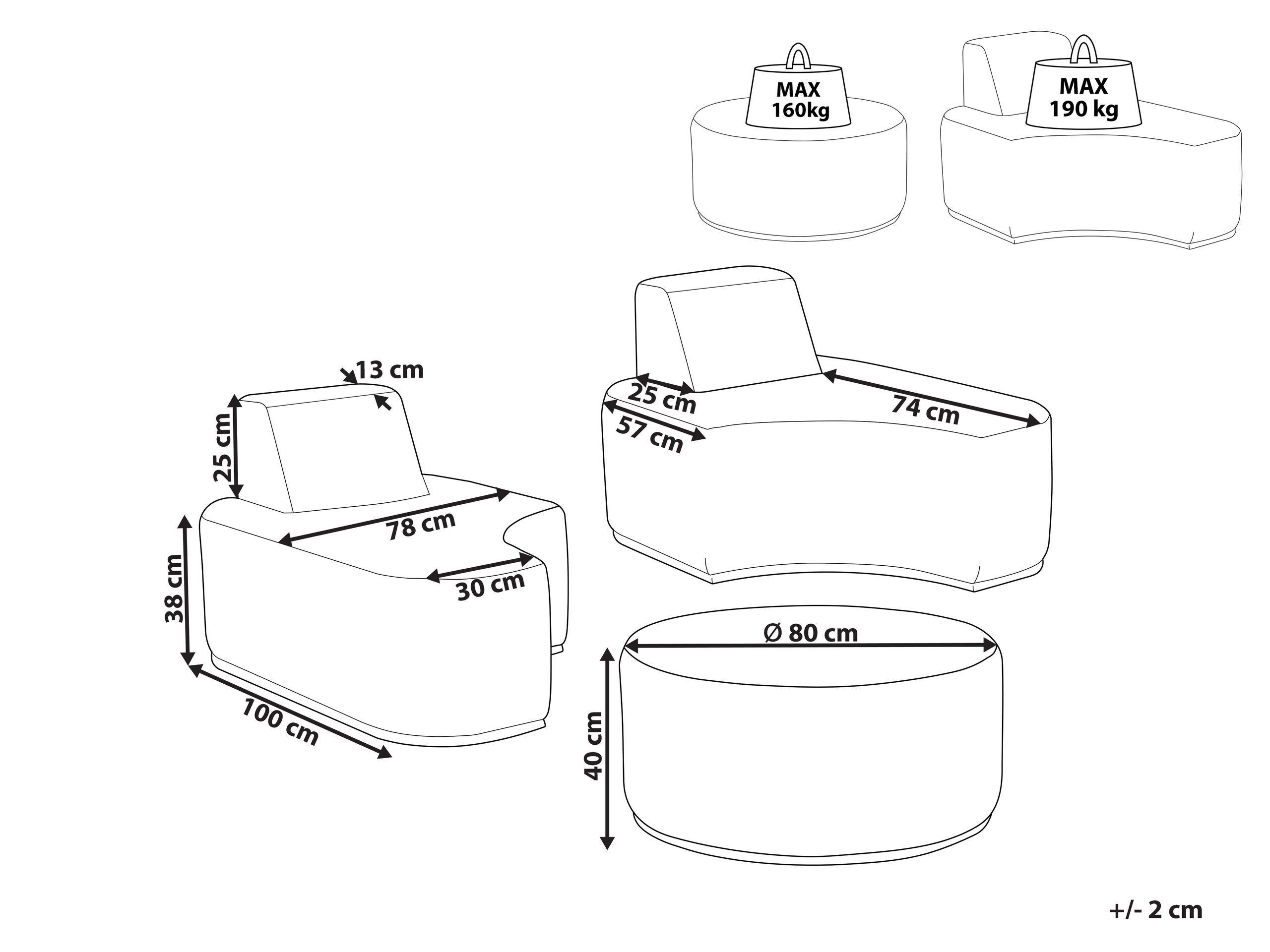 Beliani Lounge Set aus Polyester Skandinavisch FABRO