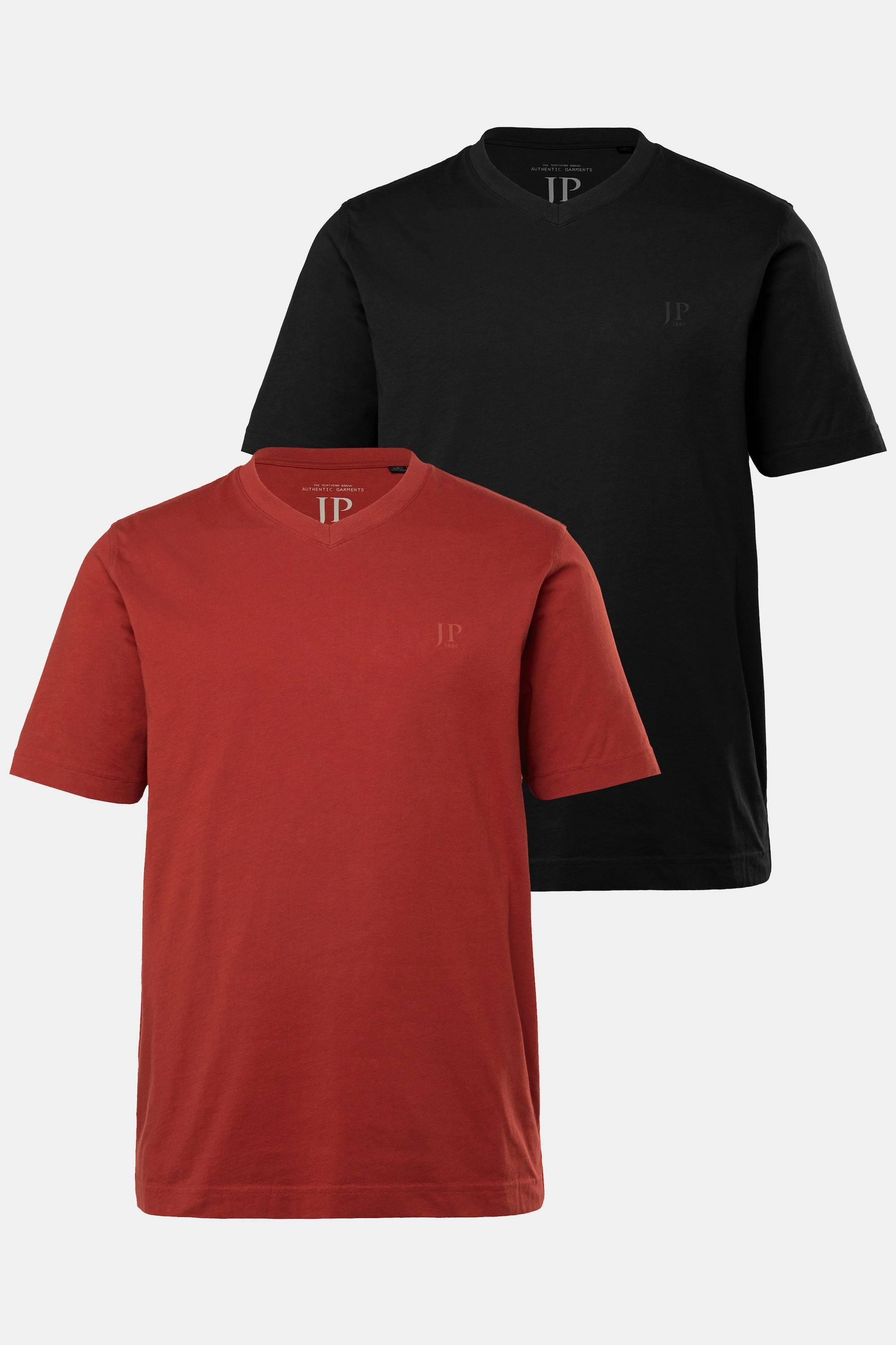 JP1880 Basic V-Ausschnitt Halbarm T-Shirts 2er-Pack