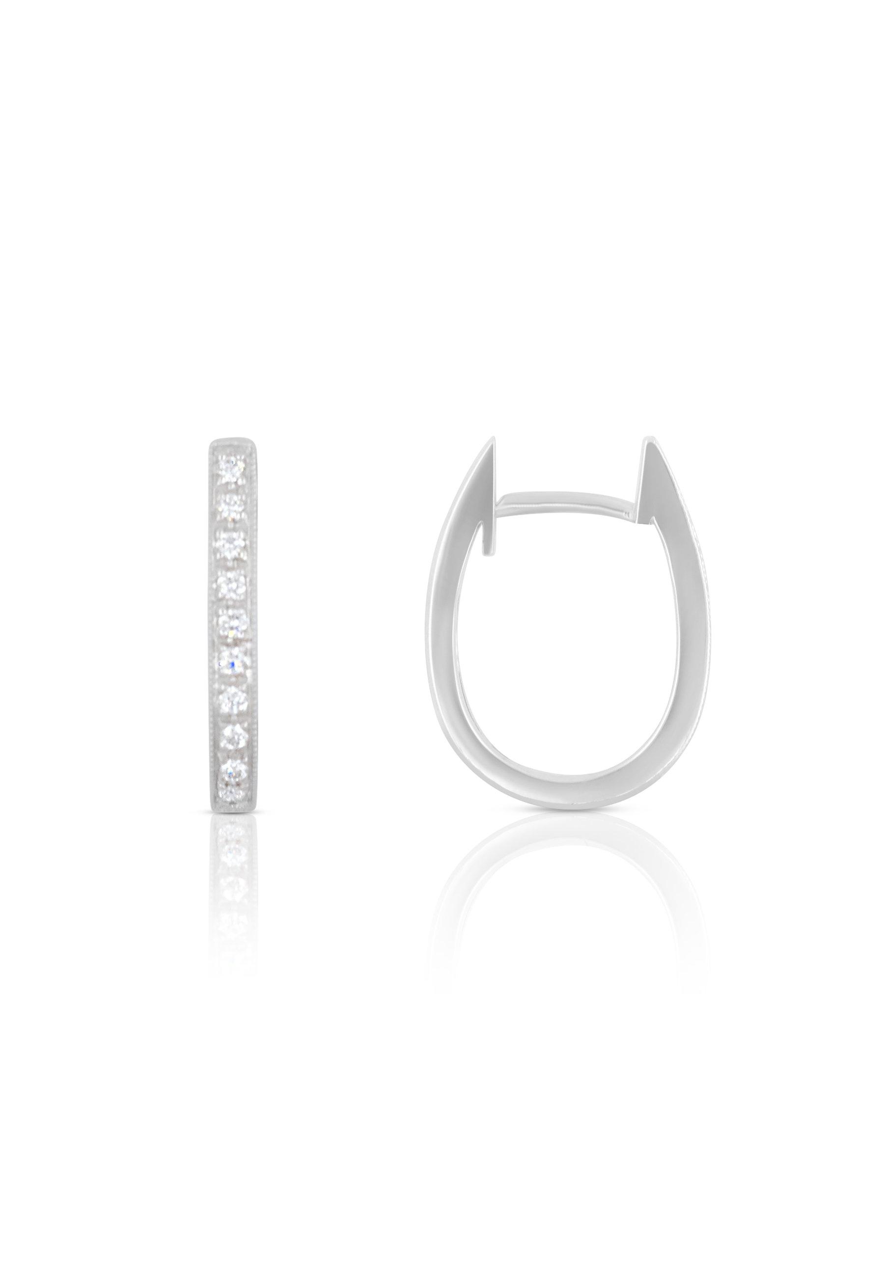 MUAU Schmuck Creolen Weissgold 750 Diamant 0.125ct. 16mm