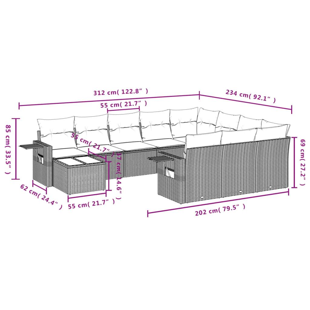 VidaXL Garten sofagarnitur poly-rattan