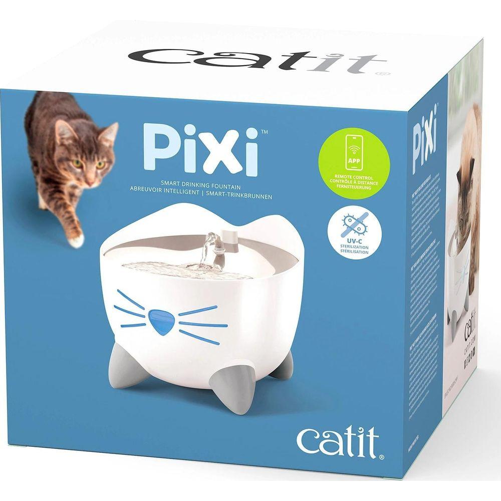 Catit Pixi Smart Trinkbrunnen 2L,weiss mit WiFi und edelstahl