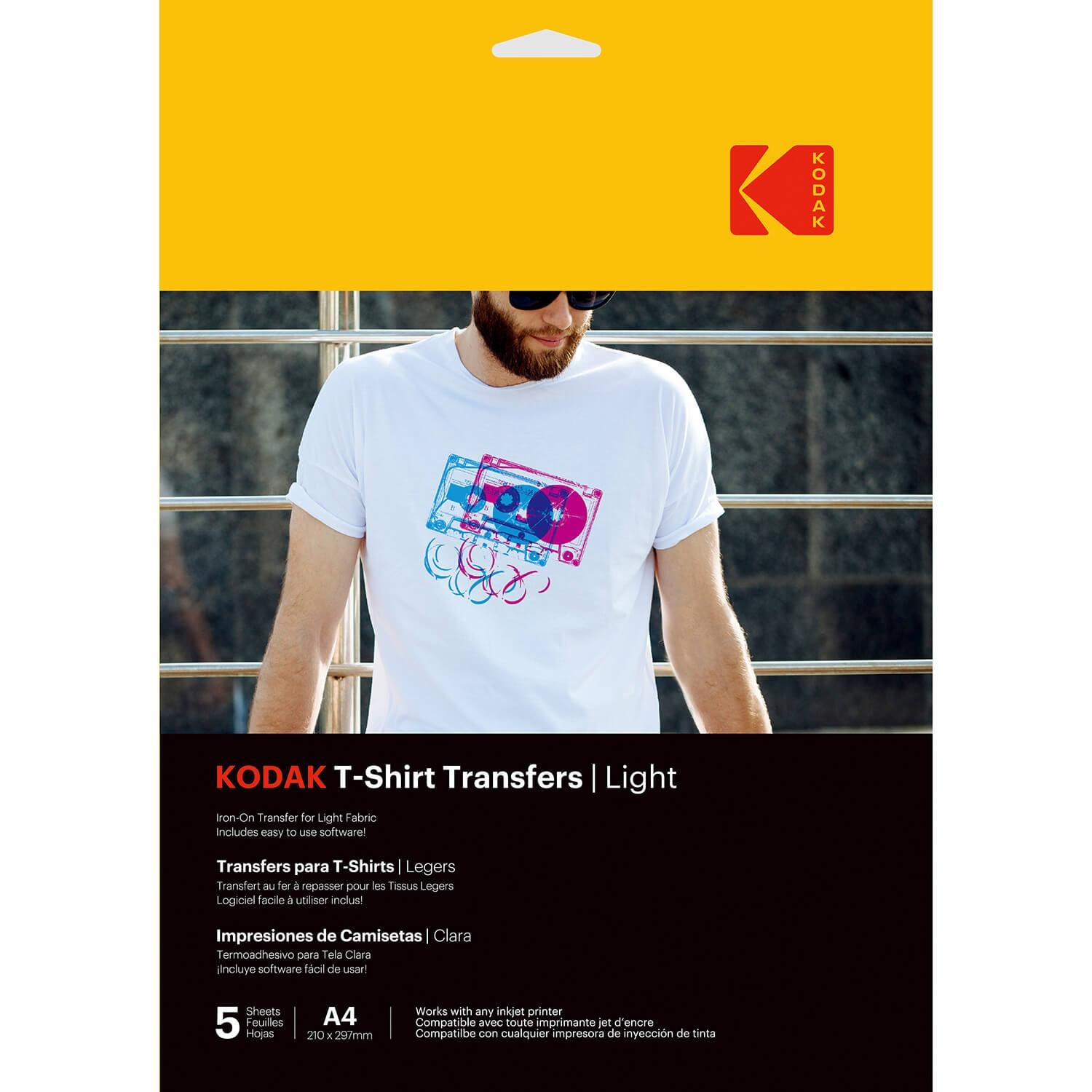 Kodak KODAK T-Shirt-Transfers, hell, A4, 5 Stück