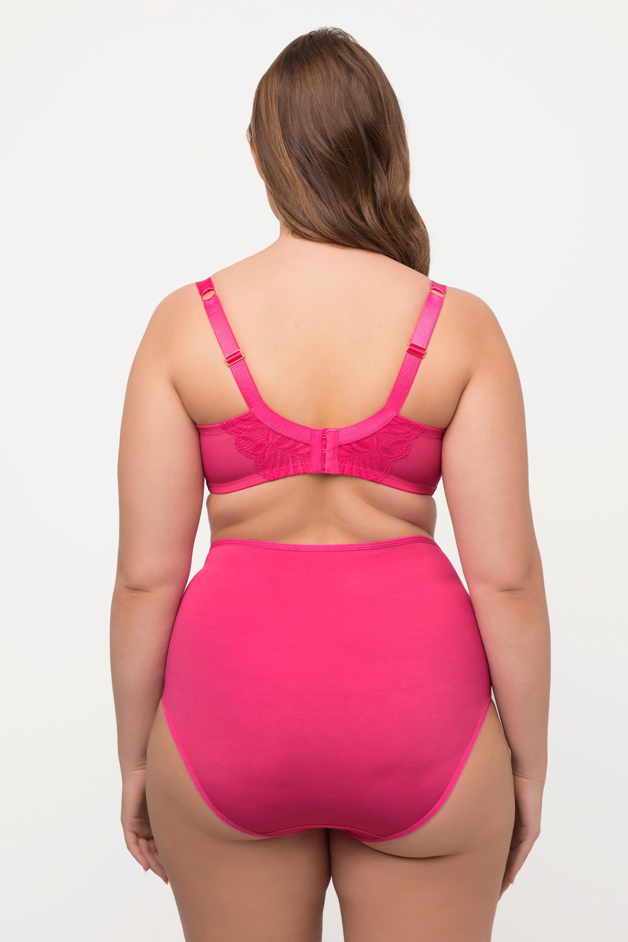 Ulla Popken Bügel-BH, Spitze, Mesh, geteilte Träger, Cup C - E