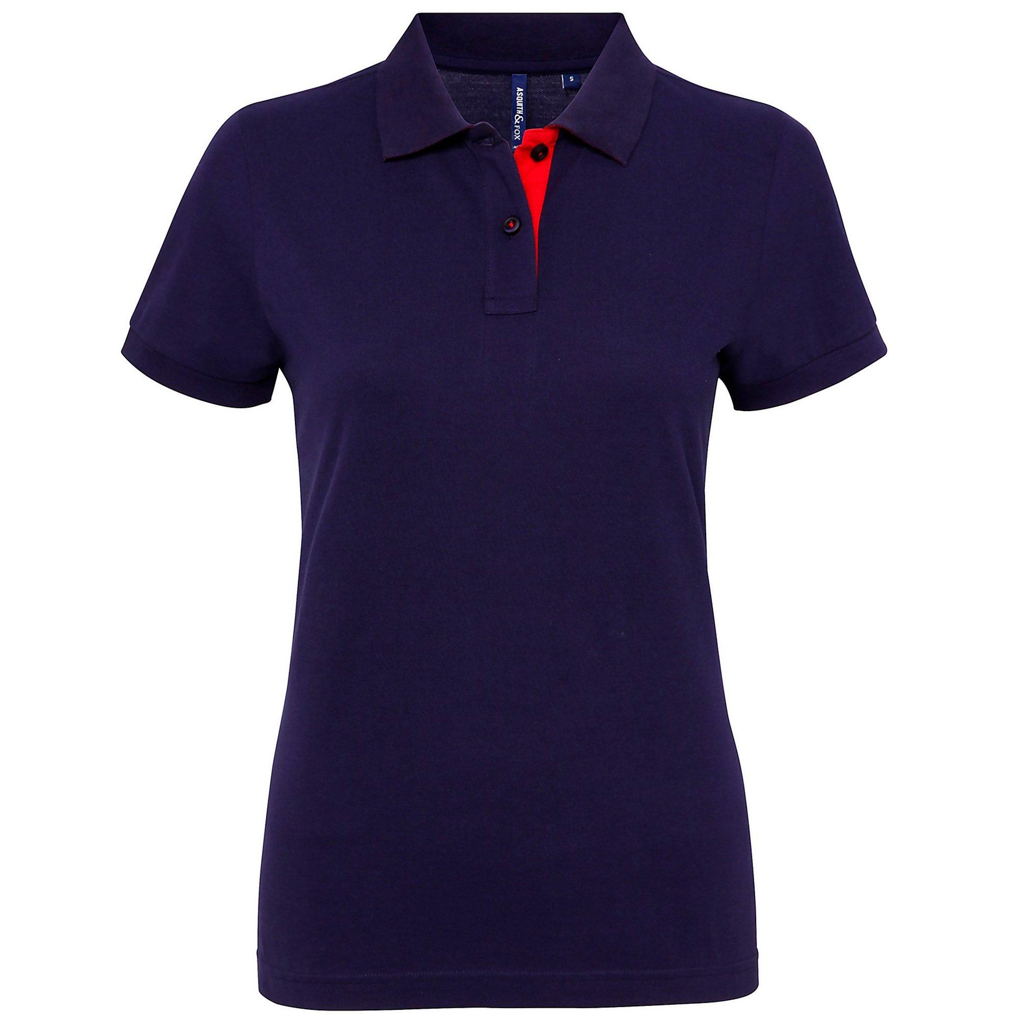 Asquith & Fox Kurzarm Kontrast Polo Shirt