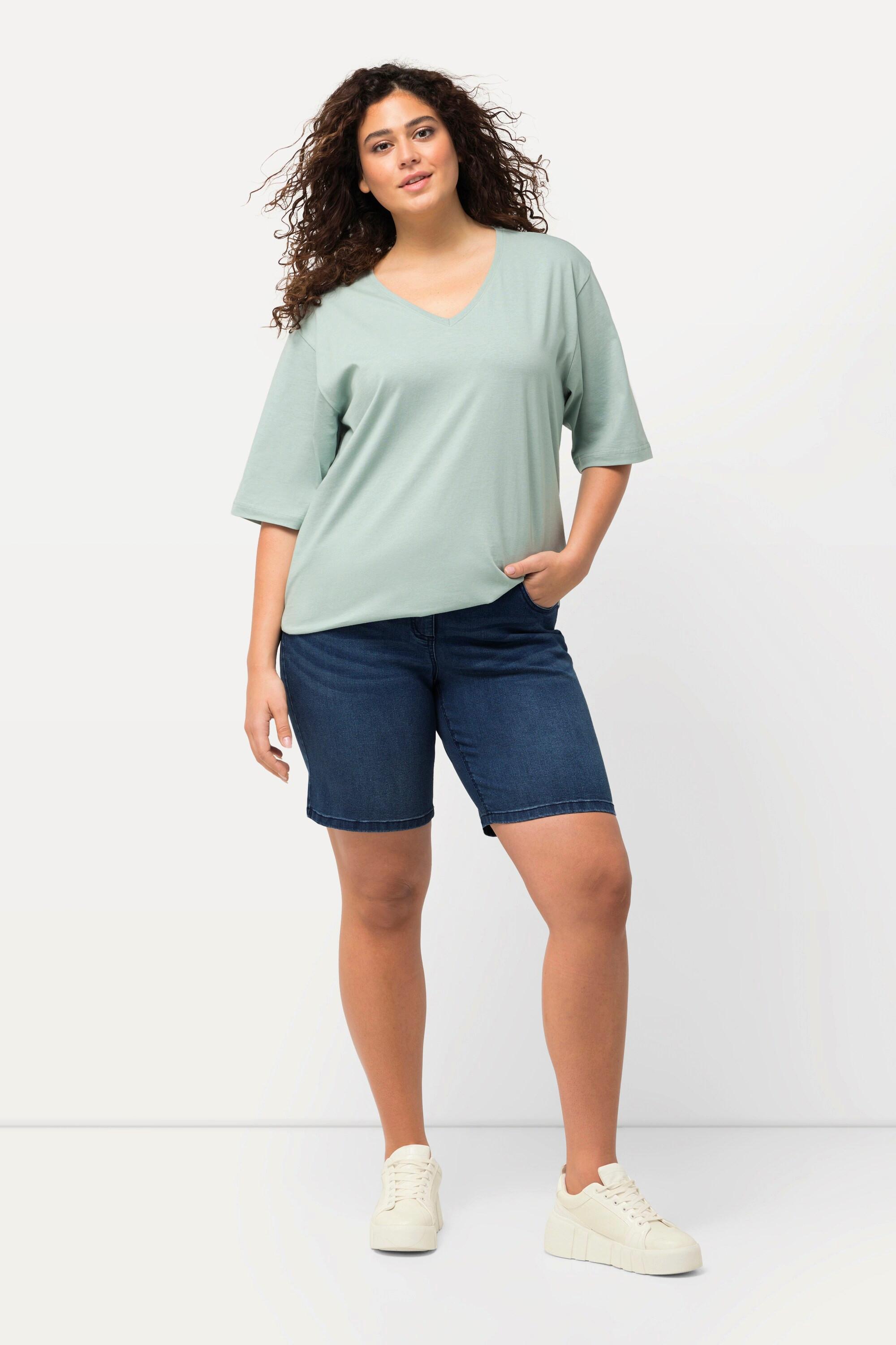 Ulla Popken Mandy 5-Pocket Komfortbund Jeansbermuda