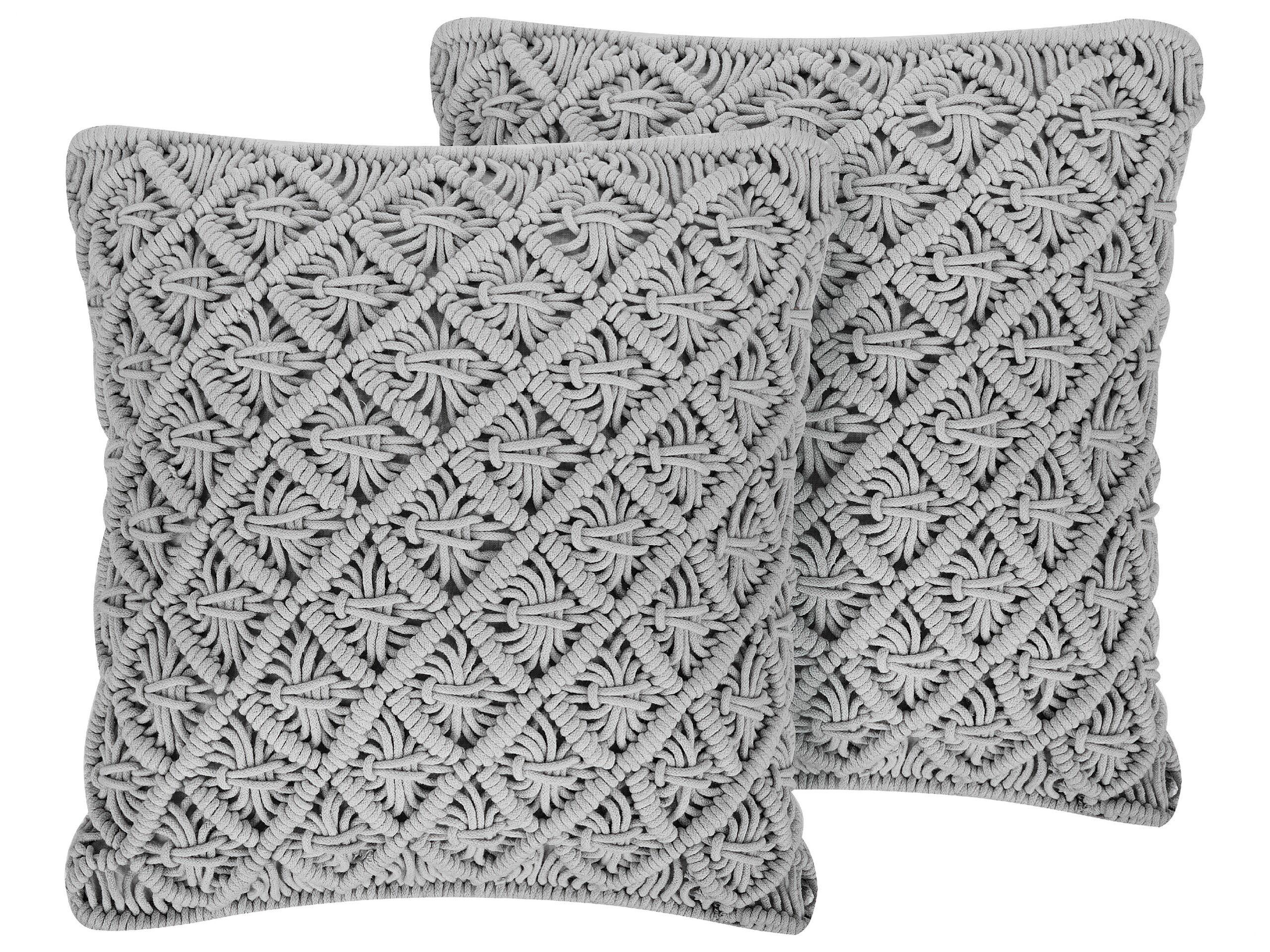 Beliani Dekokissen 2er Set aus Baumwolle Boho KIZKALESI