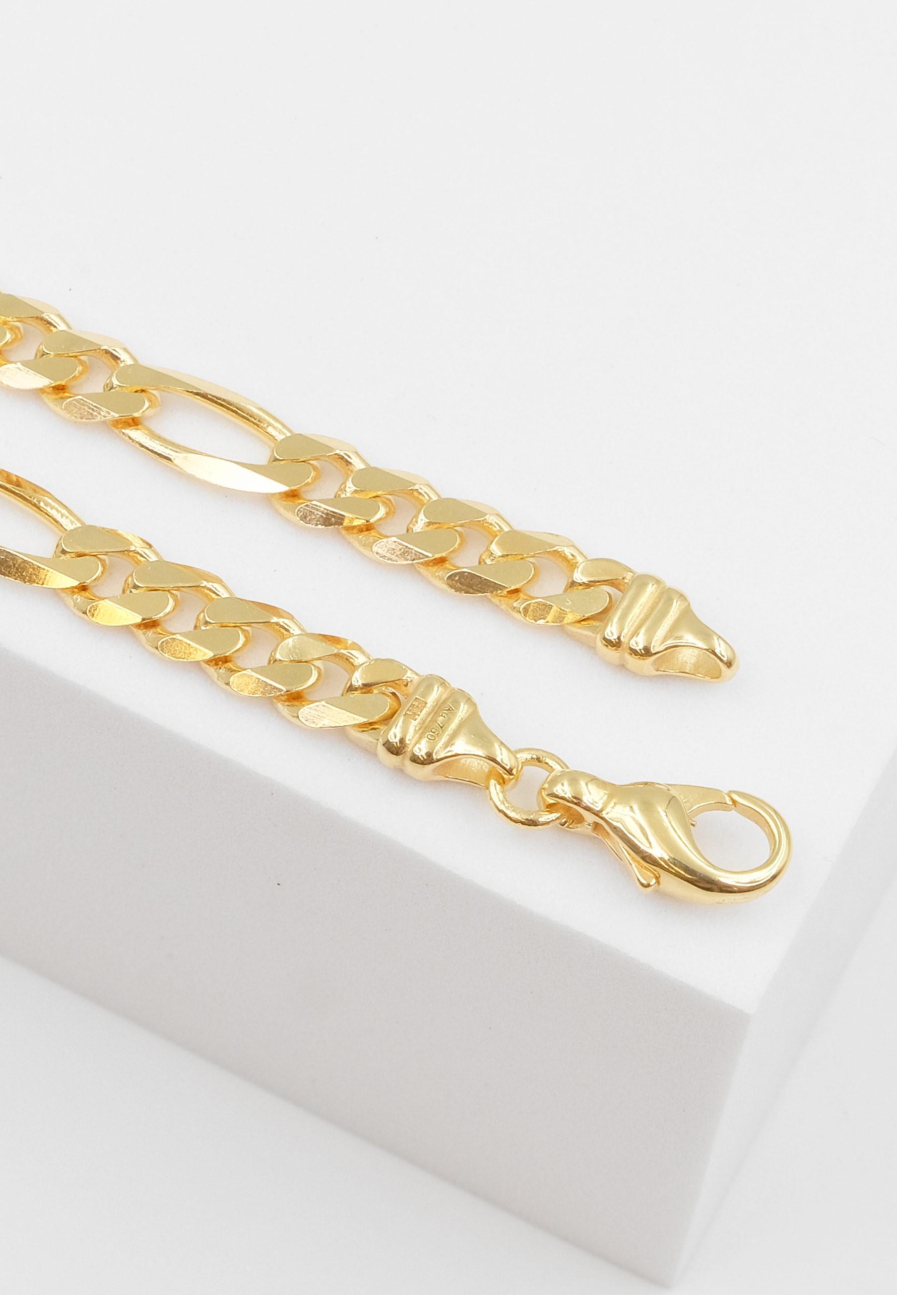MUAU Schmuck Bracelet Figaro Gelbgold 750, 5.2mm, 19cm