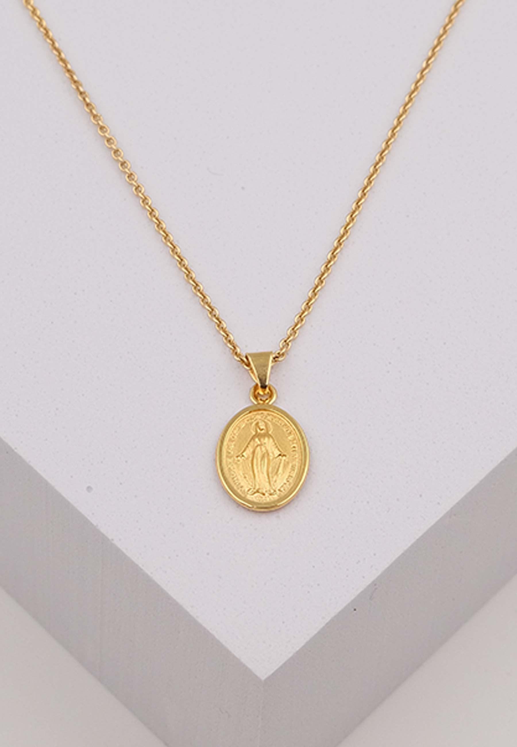 MUAU Schmuck Anhänger Milagrosa/Immaculata Gelbgold 750, 12 mm