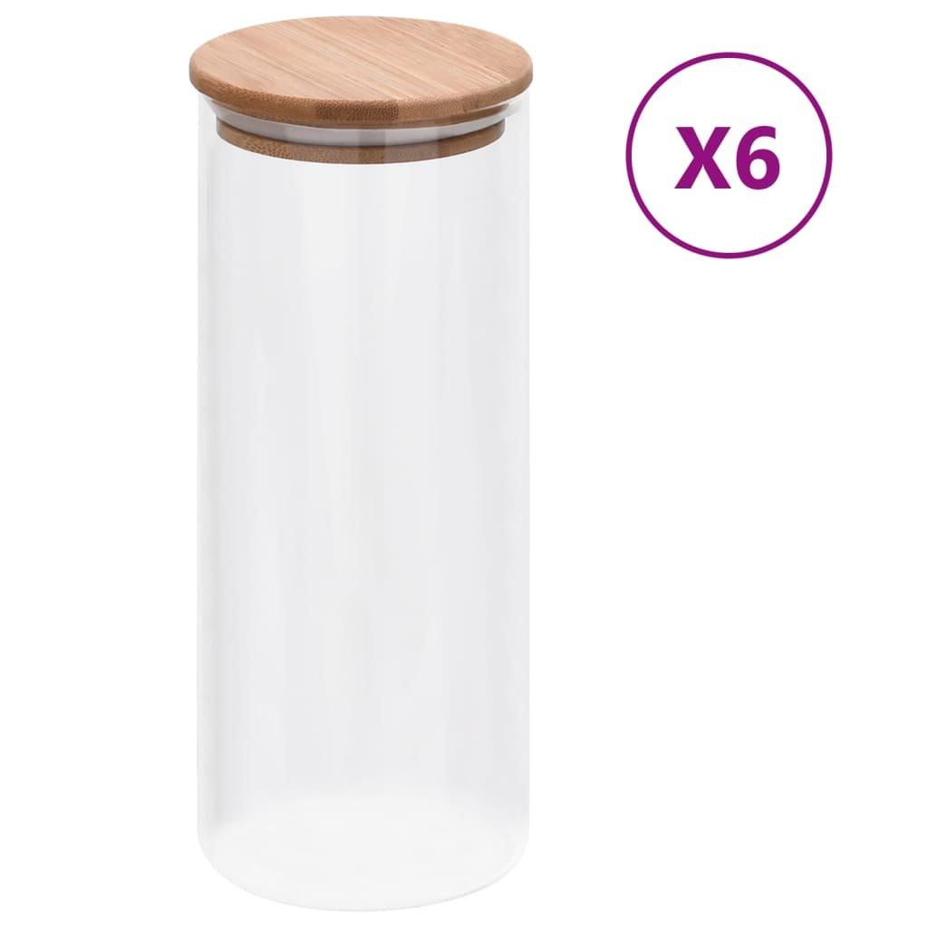 VidaXL Vorratsgläser mit bambusdeckel 6 stk. glas