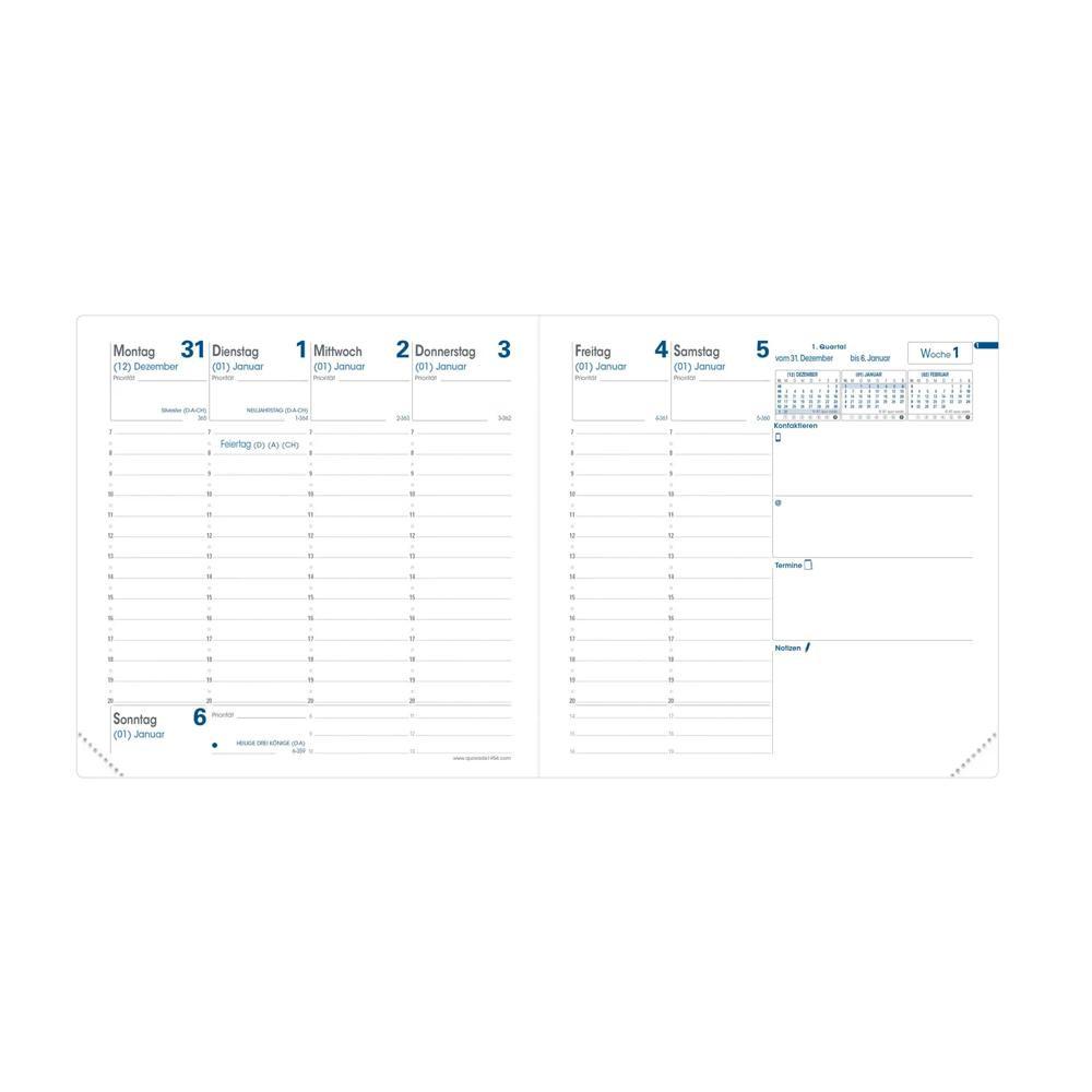 QUO-VADIS Quo Vadis - Einlagen Terminkalender - 2025 - Executif - Die Woche Planning - Deutsch - Dez/Dez - 16x16 cm - Clairefontaine-Papier Weiß - Hergestellt in Frankreich