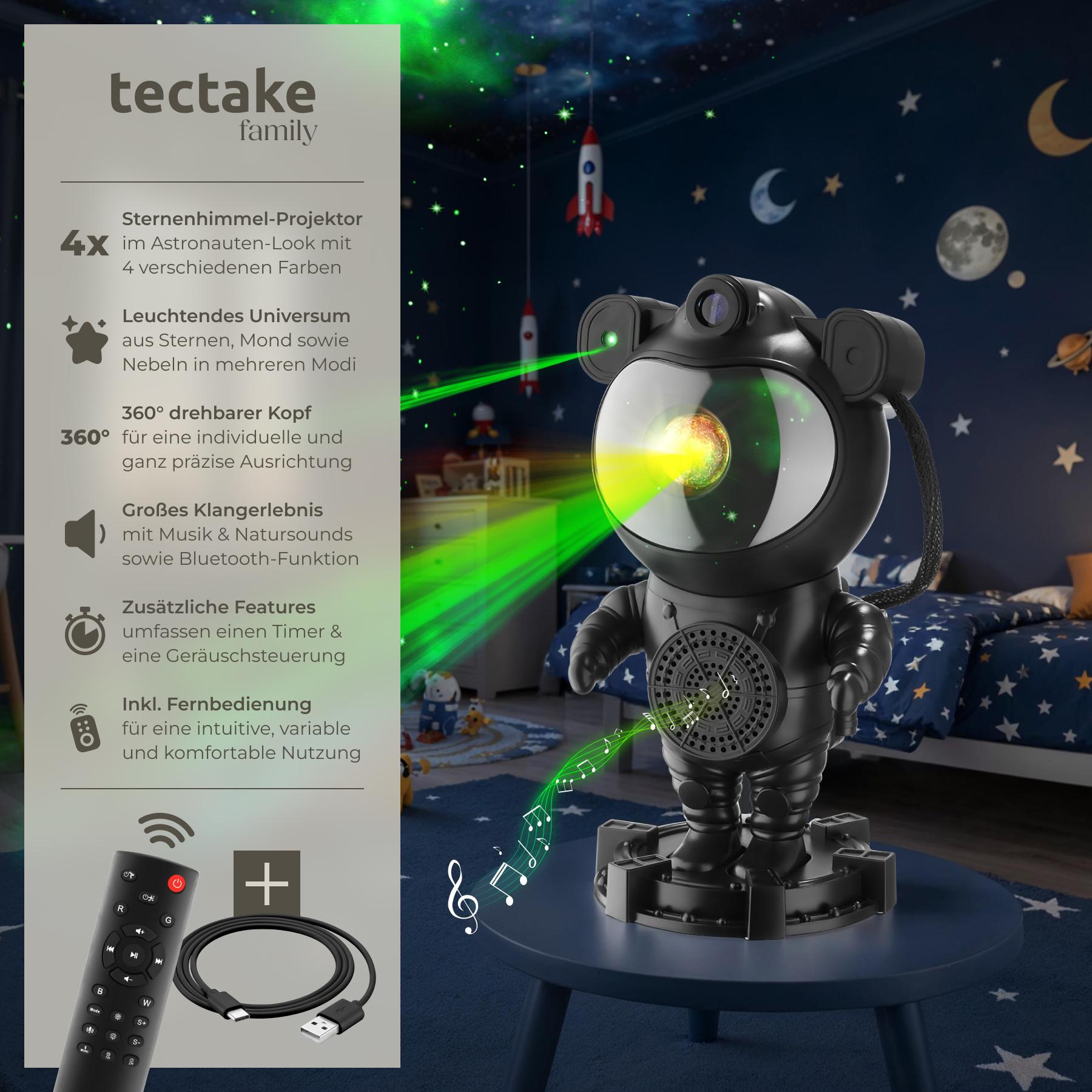 Tectake LED-Sternenhimmel-Projektor Astronaut, inkl. Bluetooth