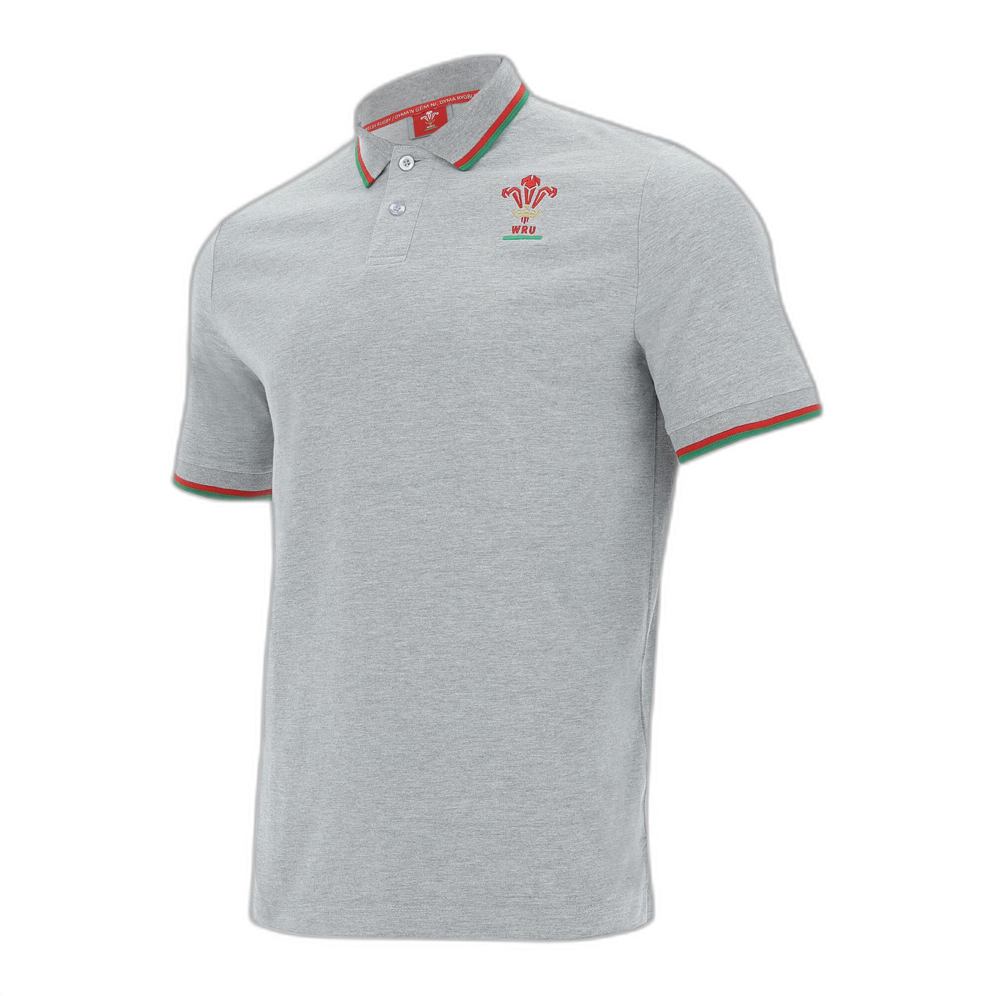 macron Wales Rugby 2020/21 Baumwollpikee Poloshirt