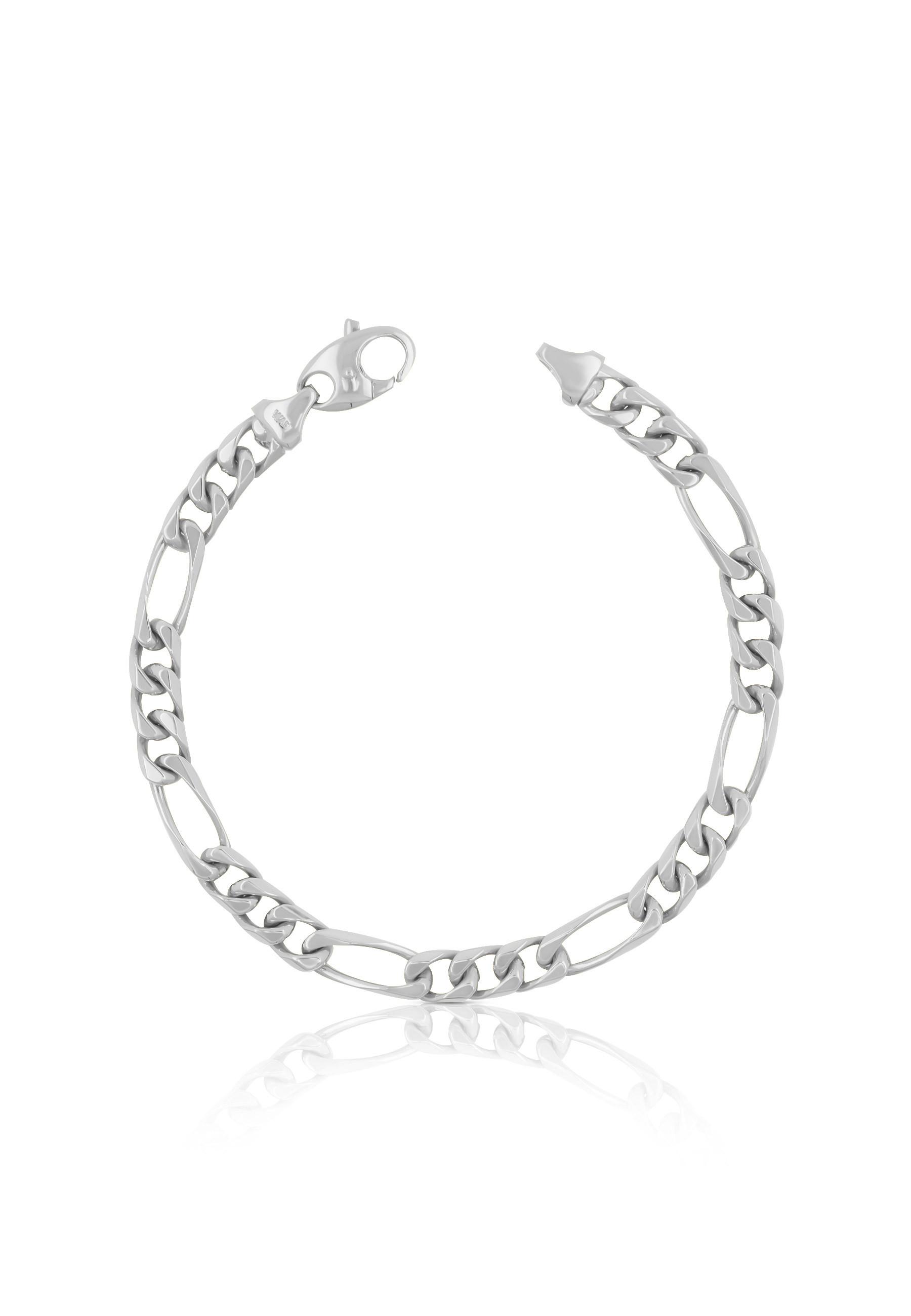 MUAU Schmuck Bracelet Figaro Weissgold 750, 22cm, 6mm