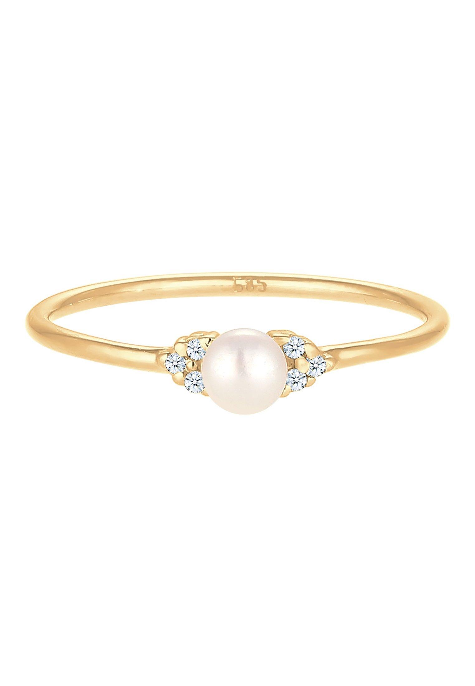 Elli Ring Verlobung Perle Diamant (0.03 Ct.)