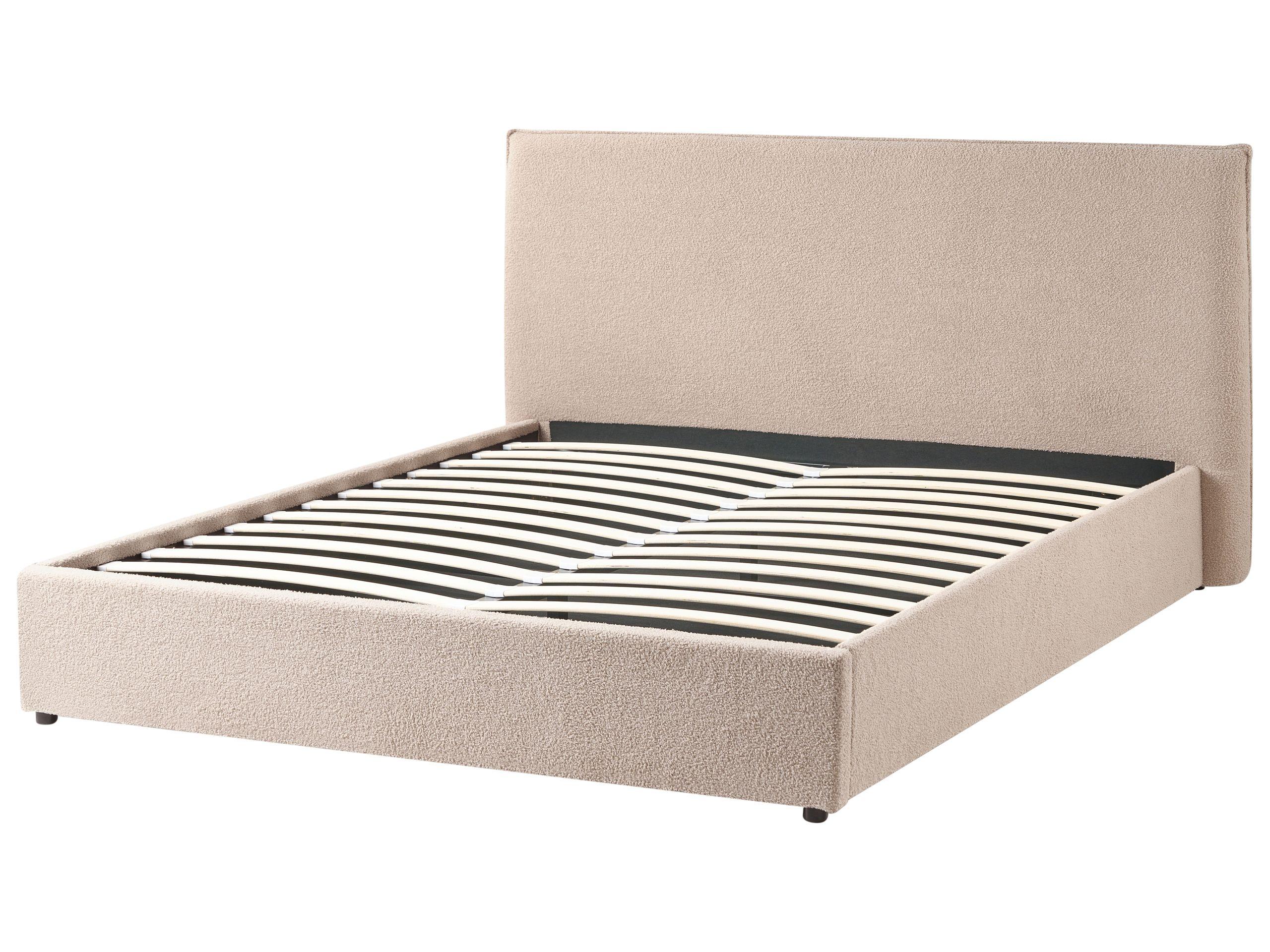 Beliani Bett mit Stauraum aus Bouclé Klassisch LAVAUR
