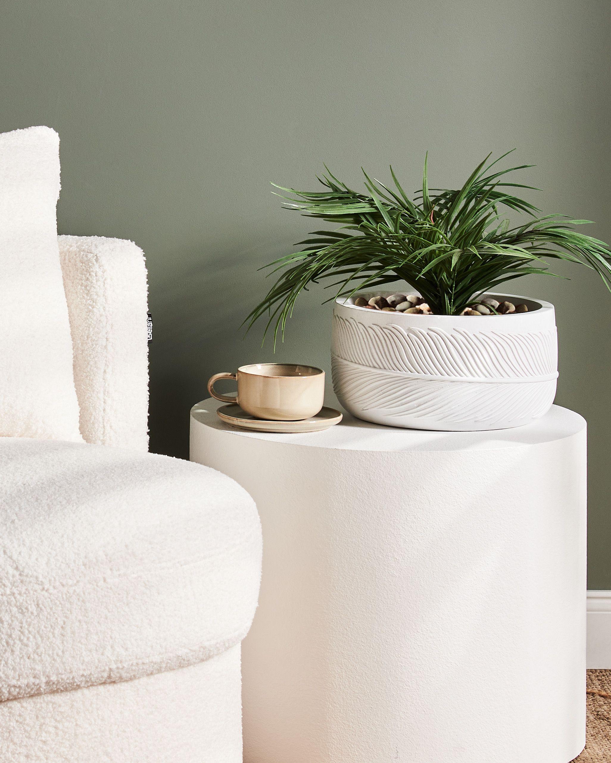 Beliani Blumenkübel aus Lehm-Faser-Mischung Modern FTERO