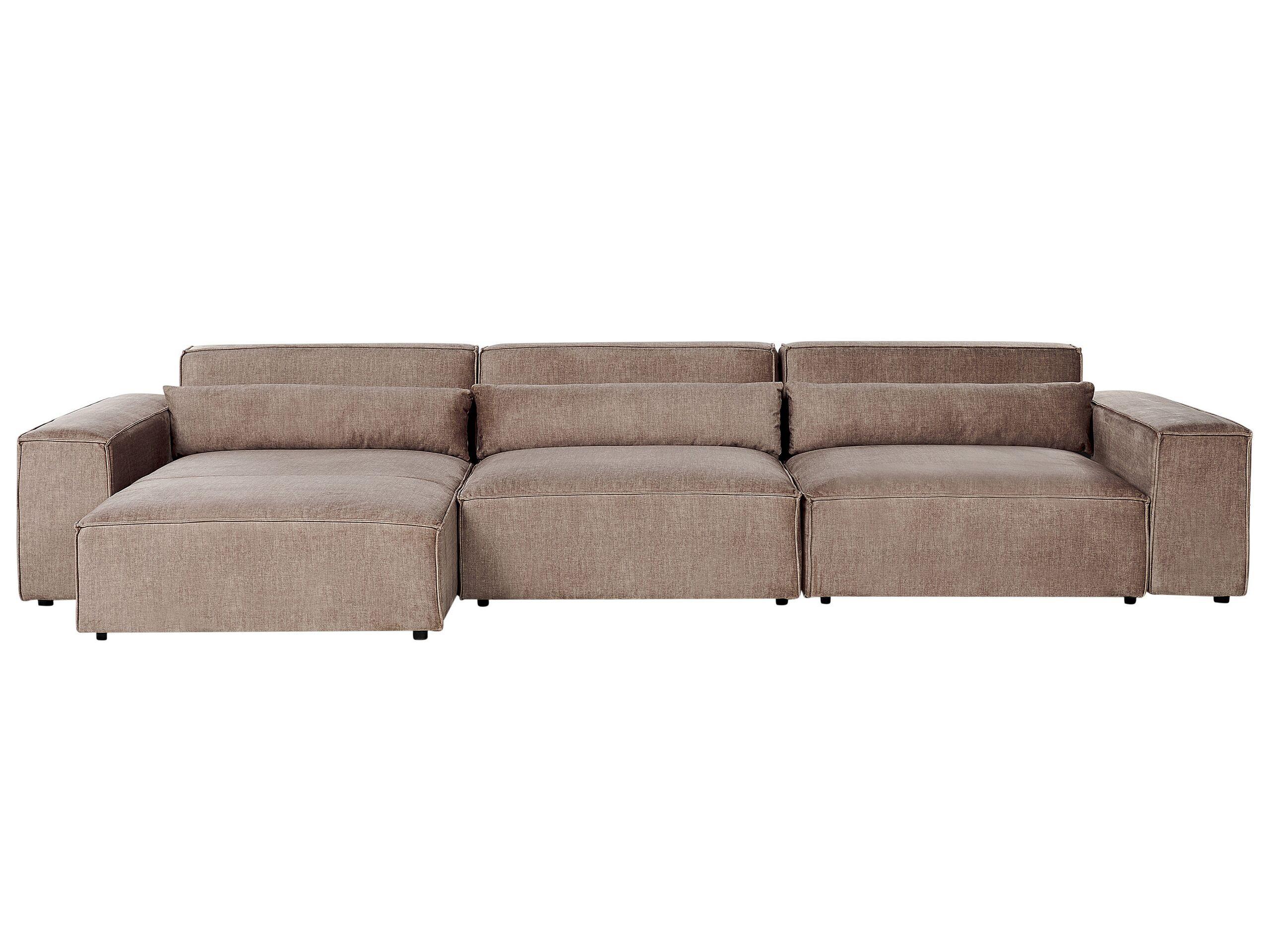 Beliani Ecksofa aus Polyester Modern HELLNAR