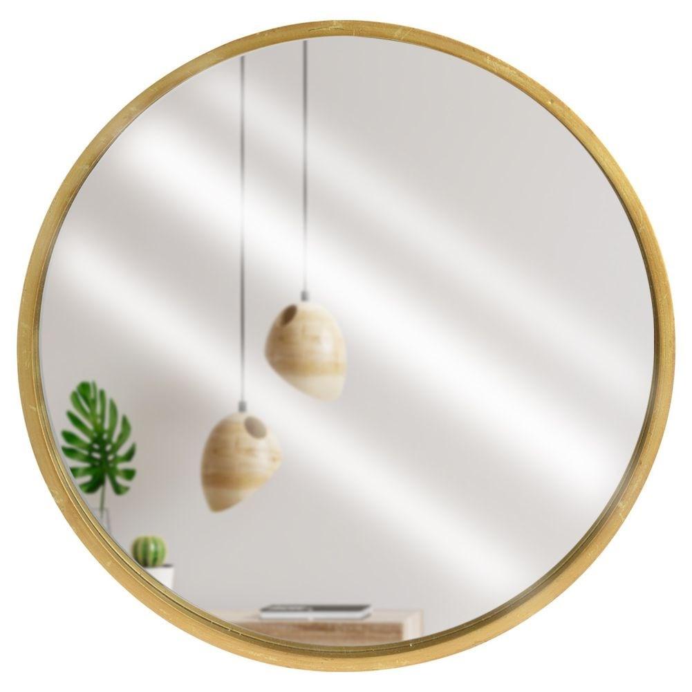 B2X Edler Wandspiegel mit goldenem Holzrahmen für die luxuriöse Raumgestaltung