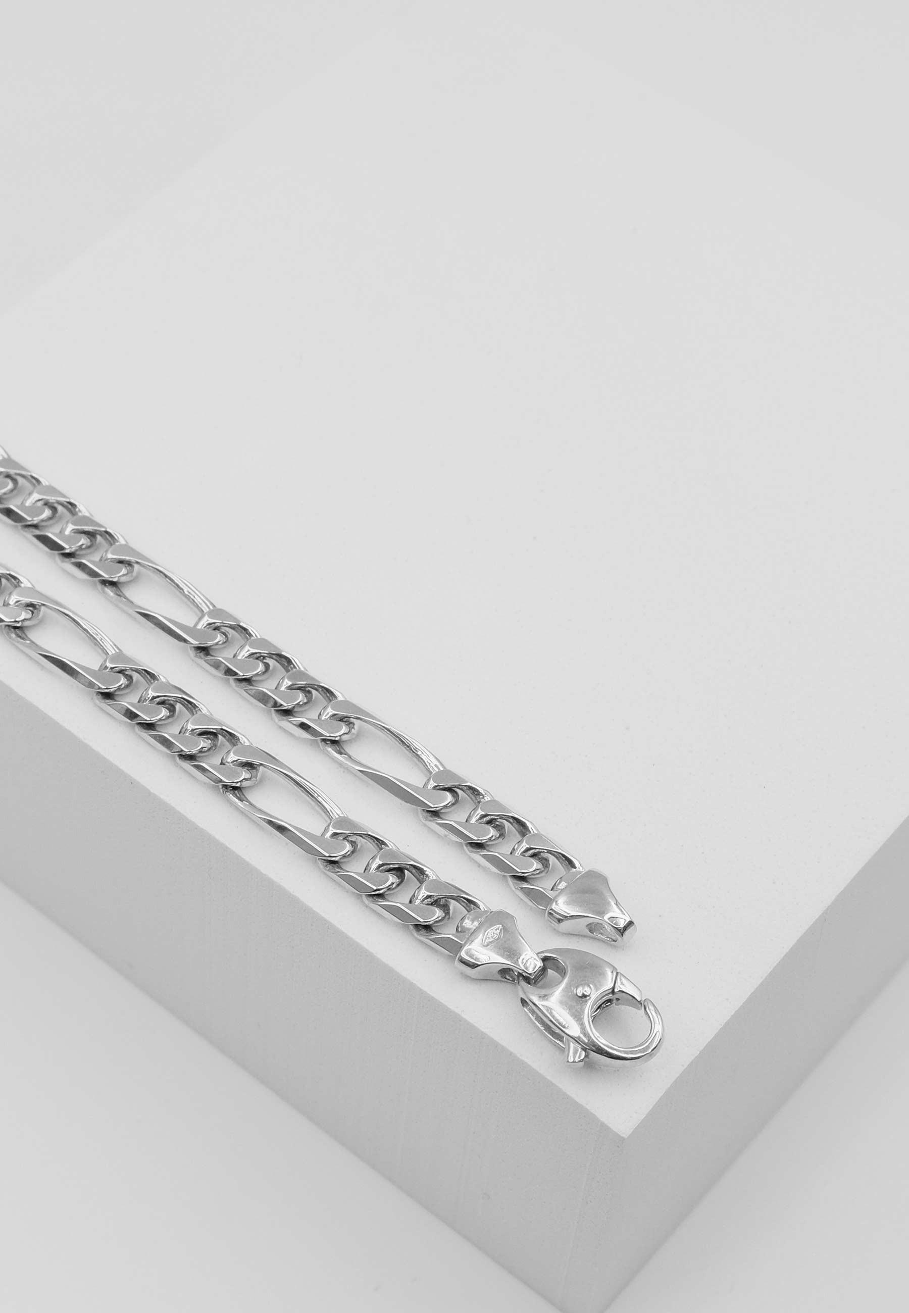 MUAU Schmuck Bracelet Figaro Weissgold 750, 22cm, 6mm