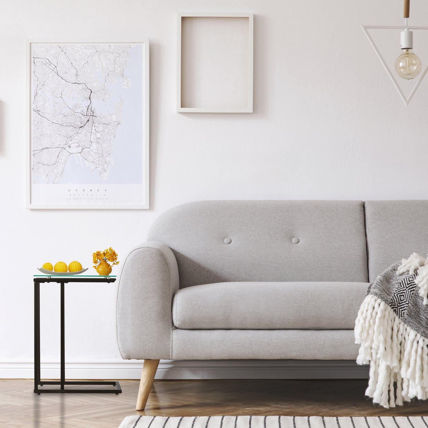 B2X U-förmiger Beistelltisch aus Glas und Metall