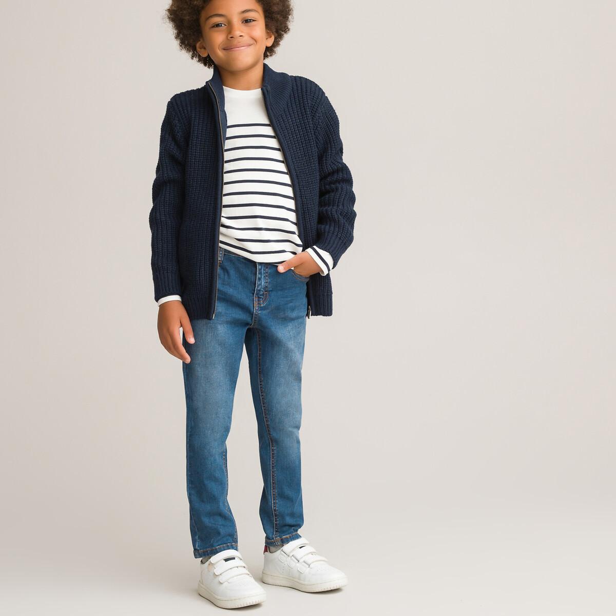 La Redoute Collections Strickjack mit Reissverschluss und Stehkragen