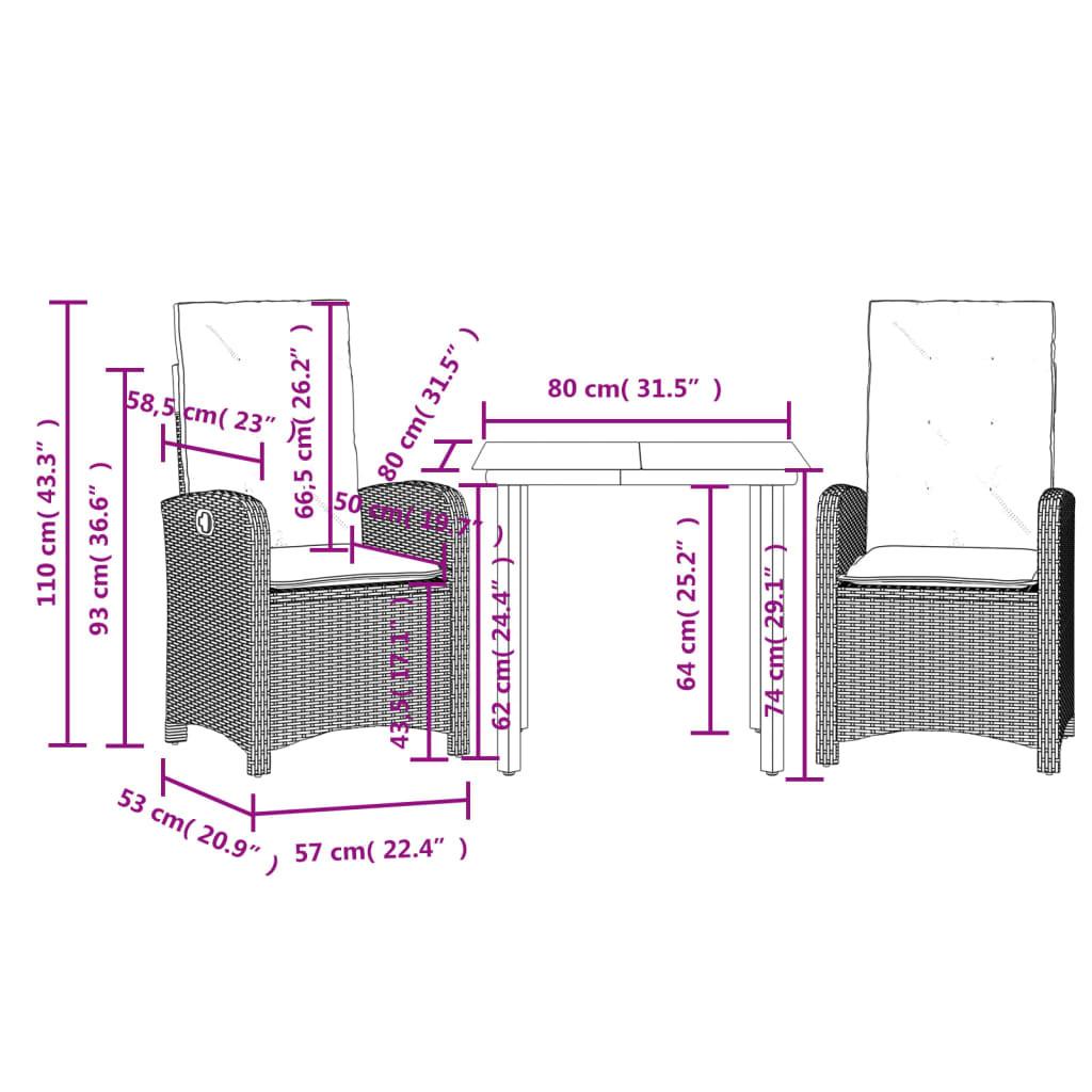 VidaXL Garten essgruppe poly-rattan