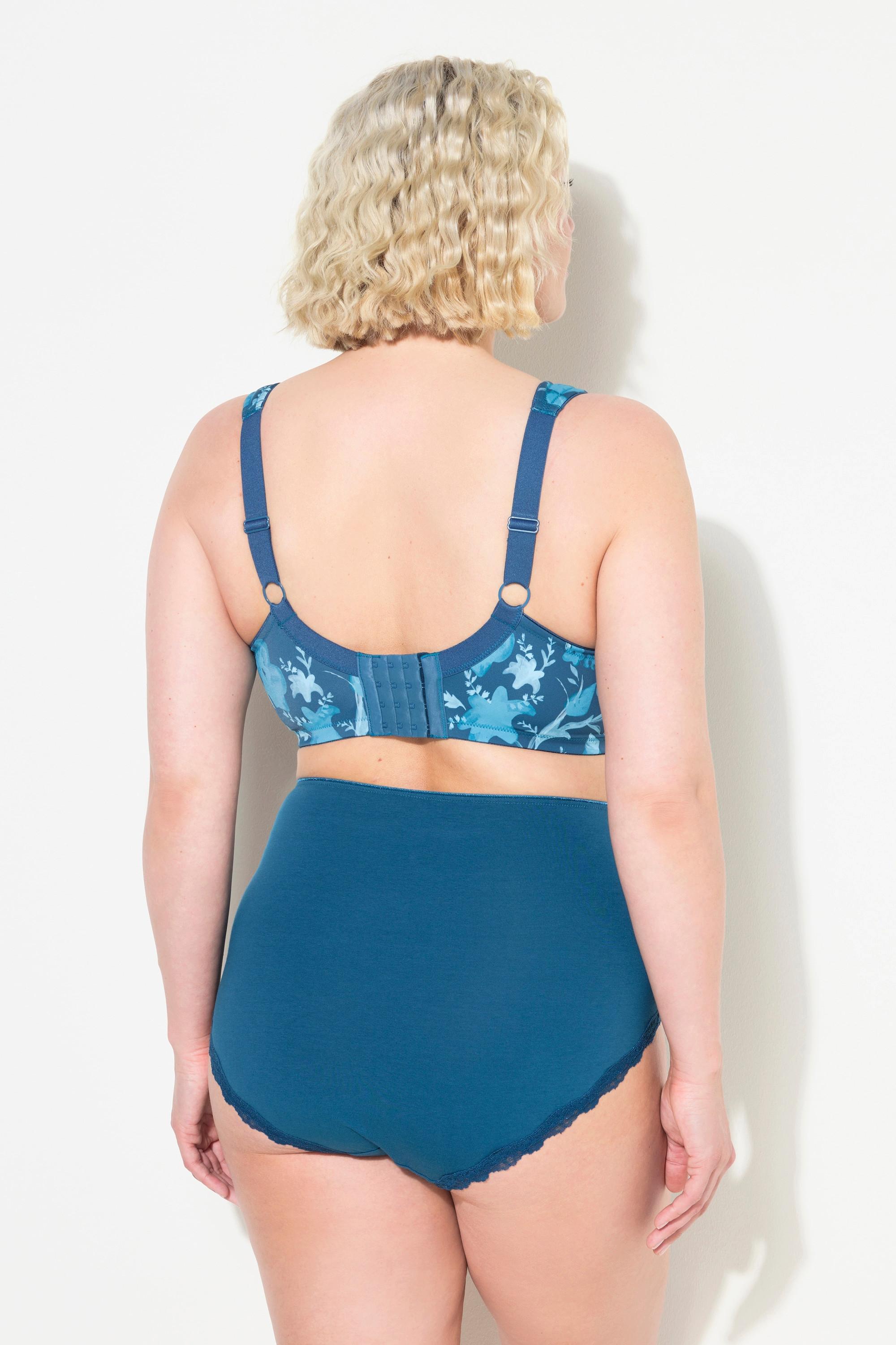 Ulla Popken Mikrofaser-BH, Blüten, ohne Bügel, Cup C - E