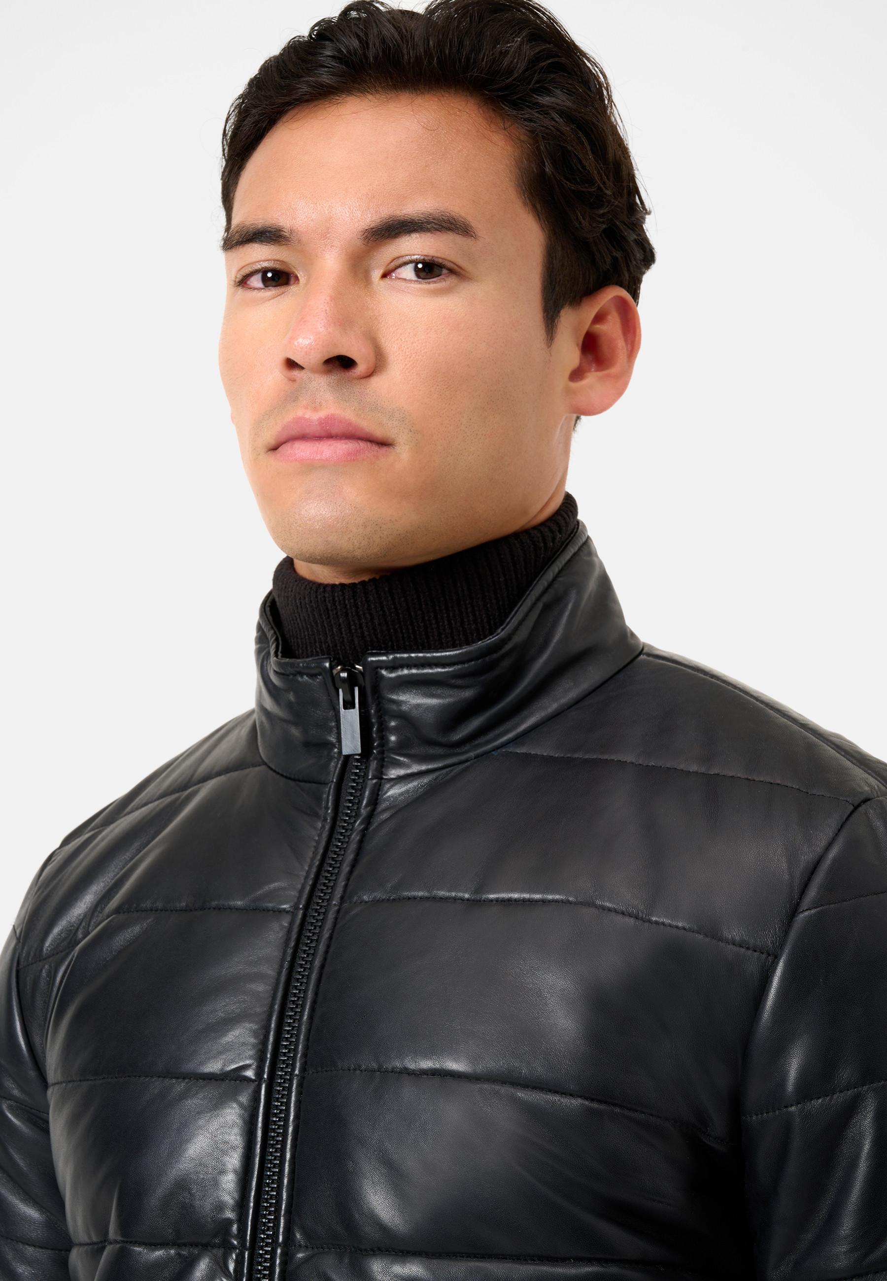 RICANO Lederjacke Jean, warm gesteppt mit Stehkragen