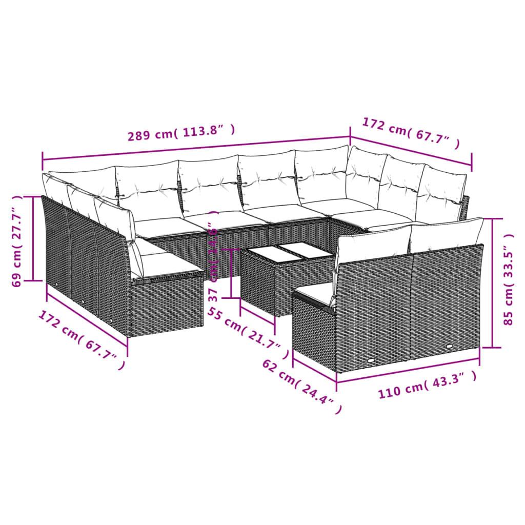 VidaXL Garten sofagarnitur poly-rattan
