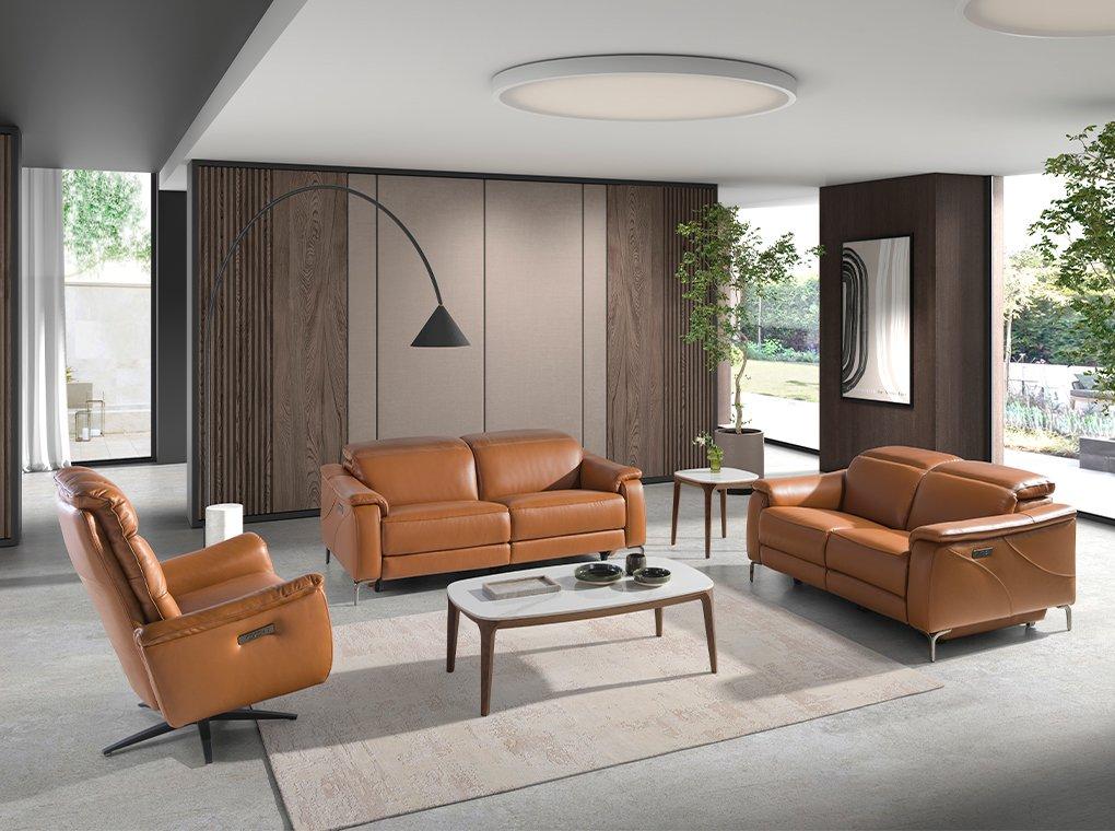 ANGEL CERDA 2-Sitzer-Relaxsofa aus em Leder
