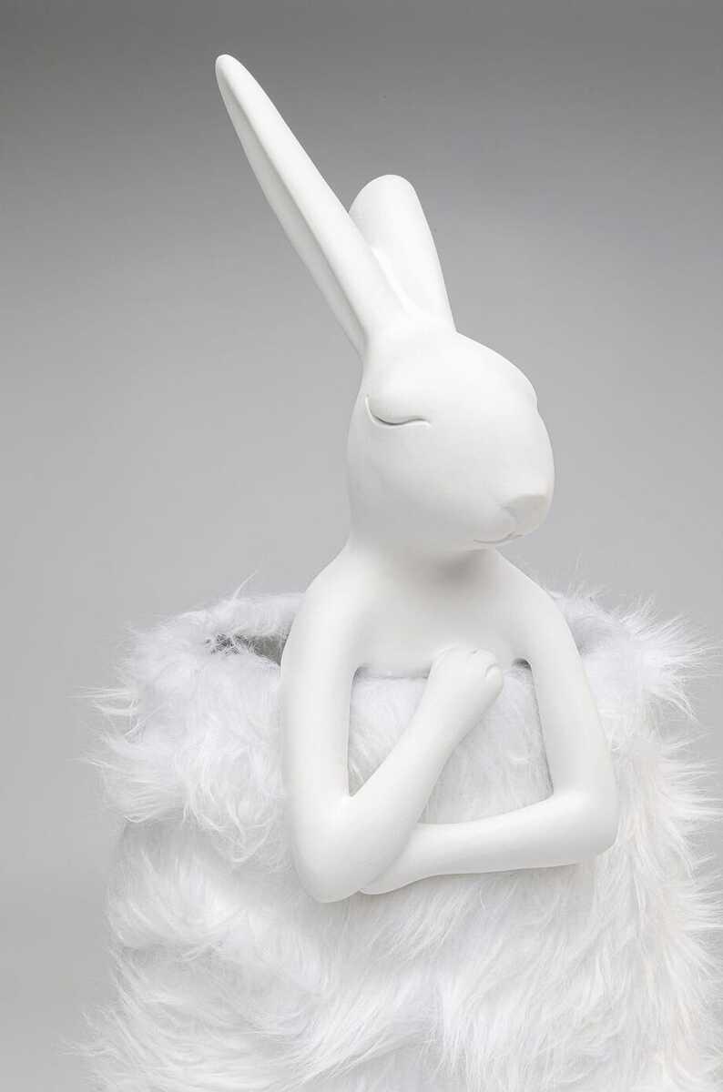 KARE Design Tischleuchte Animal Rabbit Fur weiss silber 68