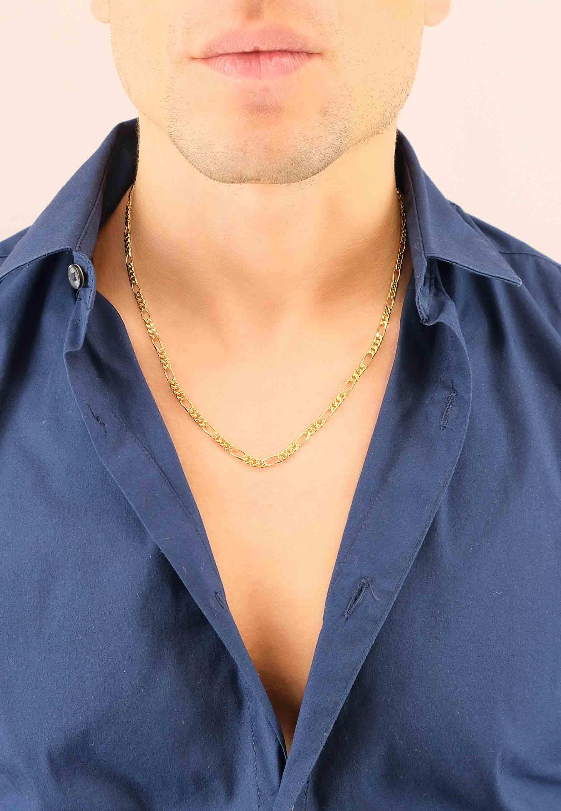 MUAU Schmuck Collier Figaro Gelbgold 750, 4mm, 45cm