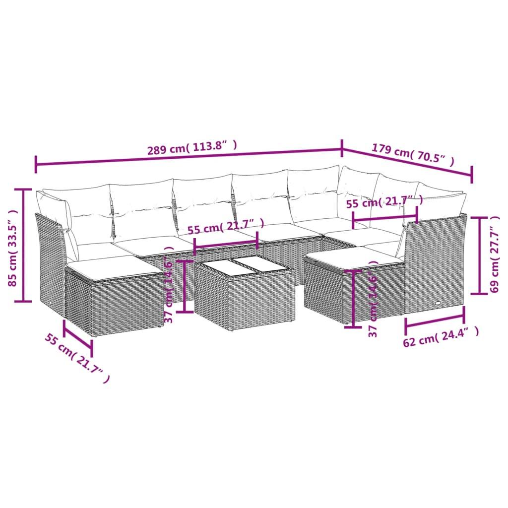 VidaXL Garten sofagarnitur poly-rattan