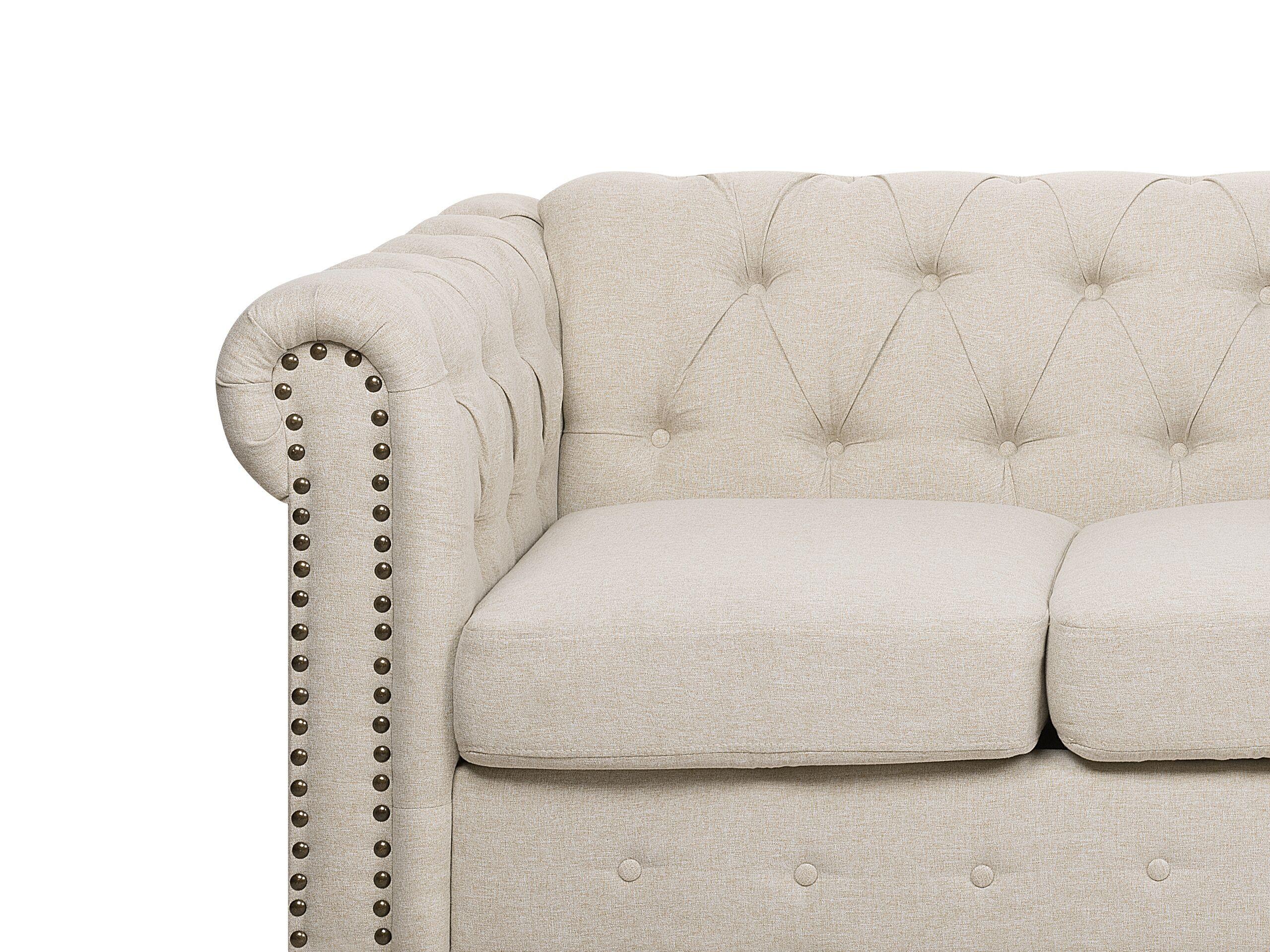 Beliani 3 Sitzer Sofa aus Polyester Industriell CHESTERFIELD