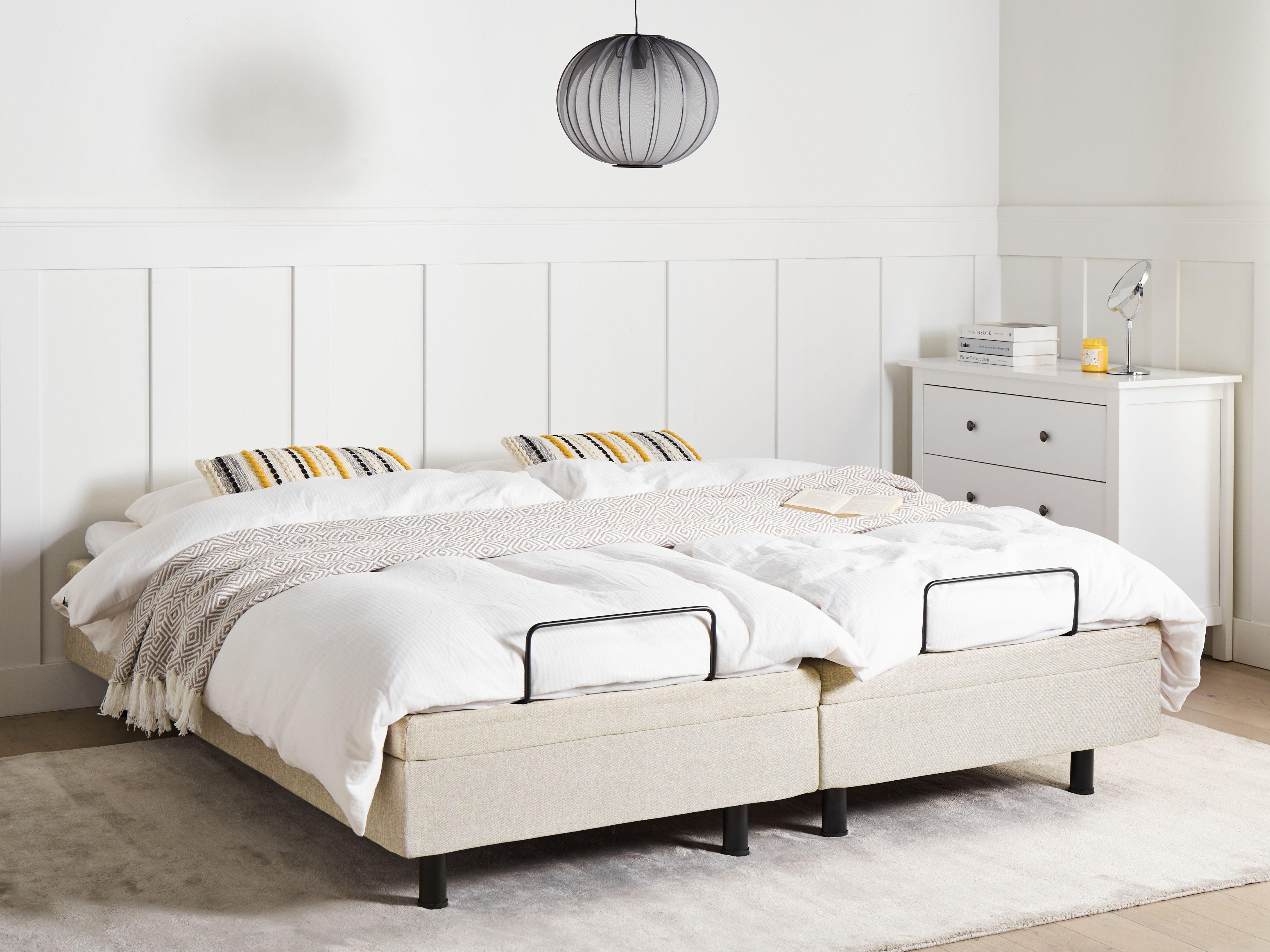 Beliani Verstellbares Bett ohne Kopfteil aus Polyester Modern DUKE II