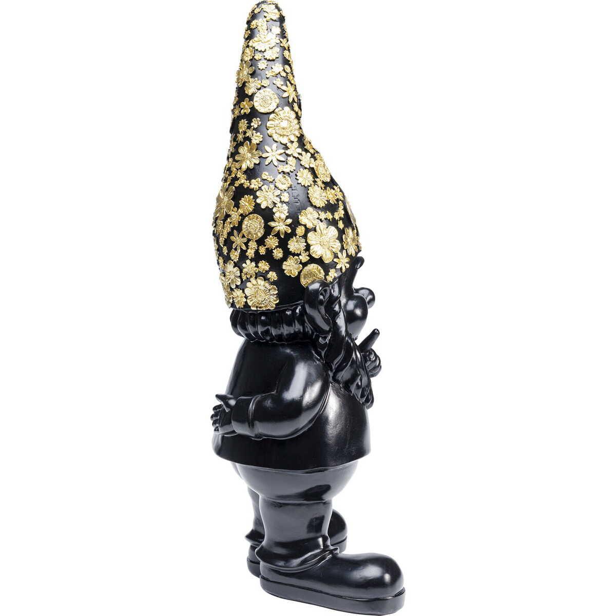 KARE Design Deko Figur Zwerg Standing Schwarz Gold 46cm