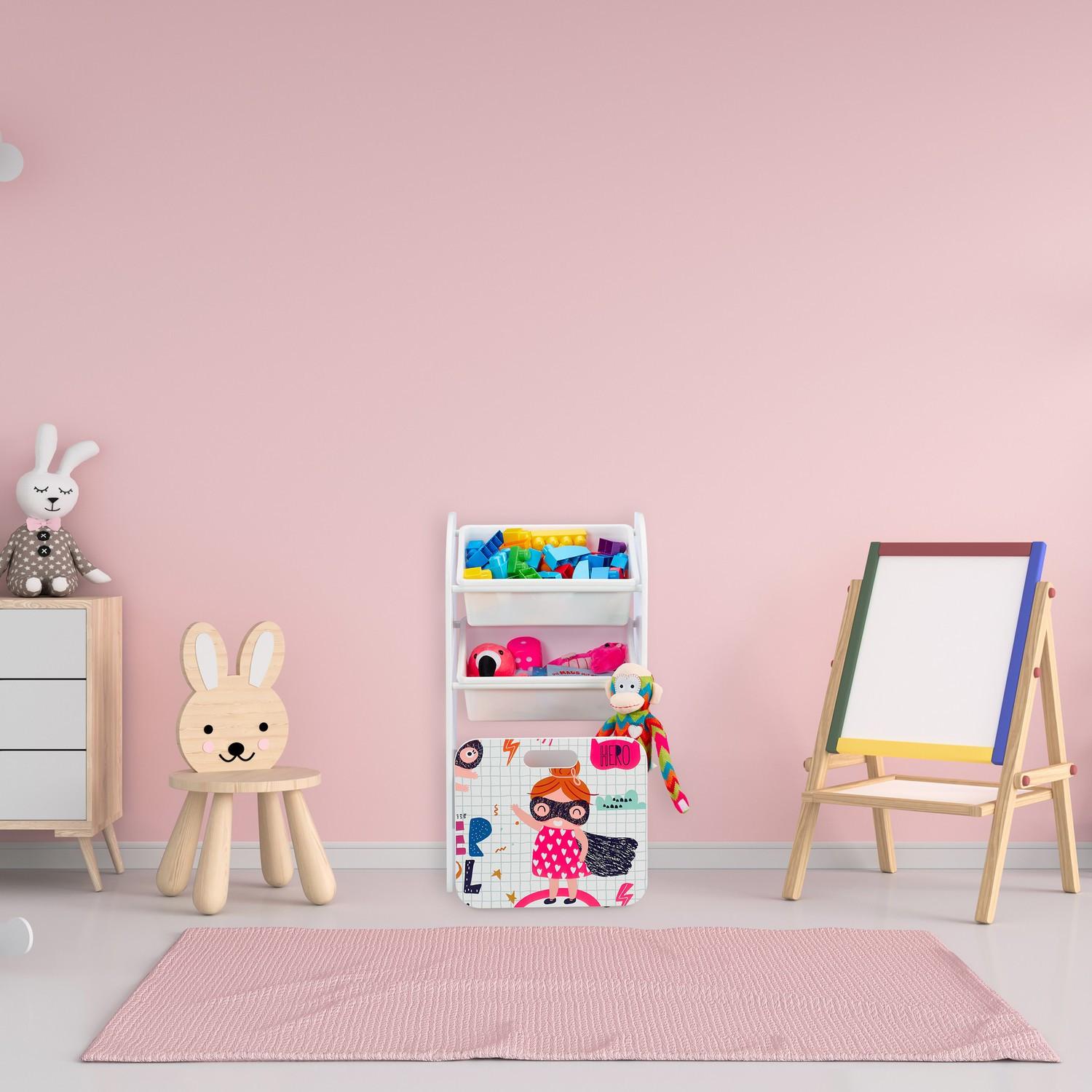 Northix Schmales Kinderregal mit Heldenmotiv