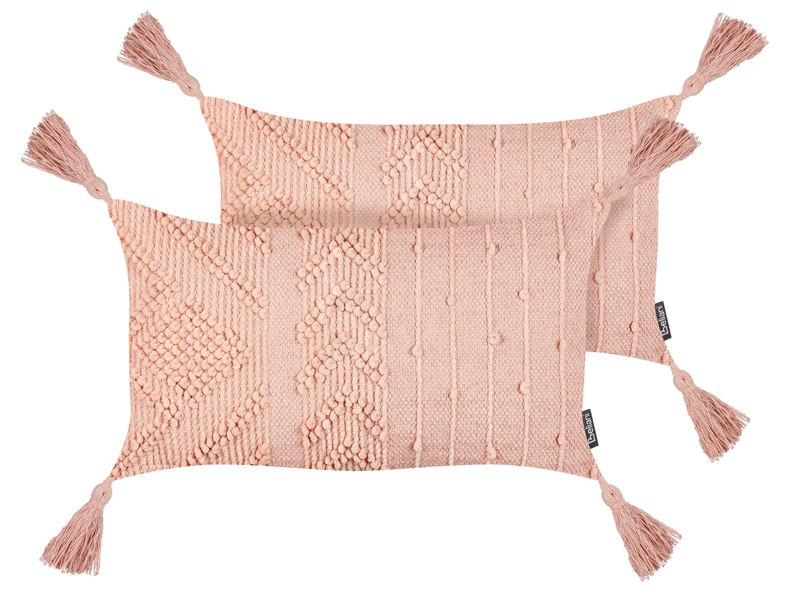 Beliani Dekokissen 2er Set aus Baumwolle Boho VALVARIA