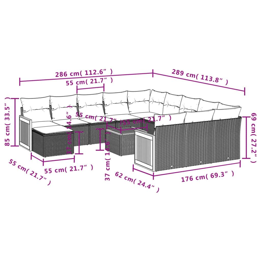VidaXL Garten sofagarnitur poly-rattan