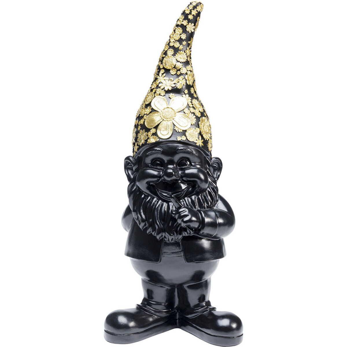 KARE Design Deko Figur Zwerg Standing Schwarz Gold 46cm