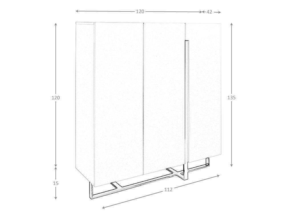 ANGEL CERDA Weißes Sideboard mit Stahlbeinen