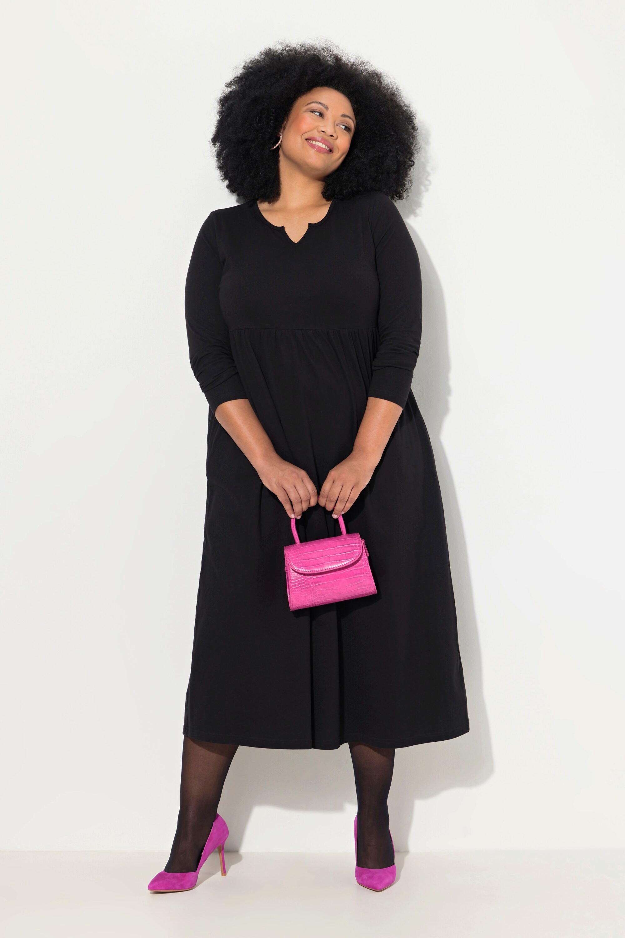 Ulla Popken A-Linie Jersey Tunika-Ausschnitt Langarm Kleid