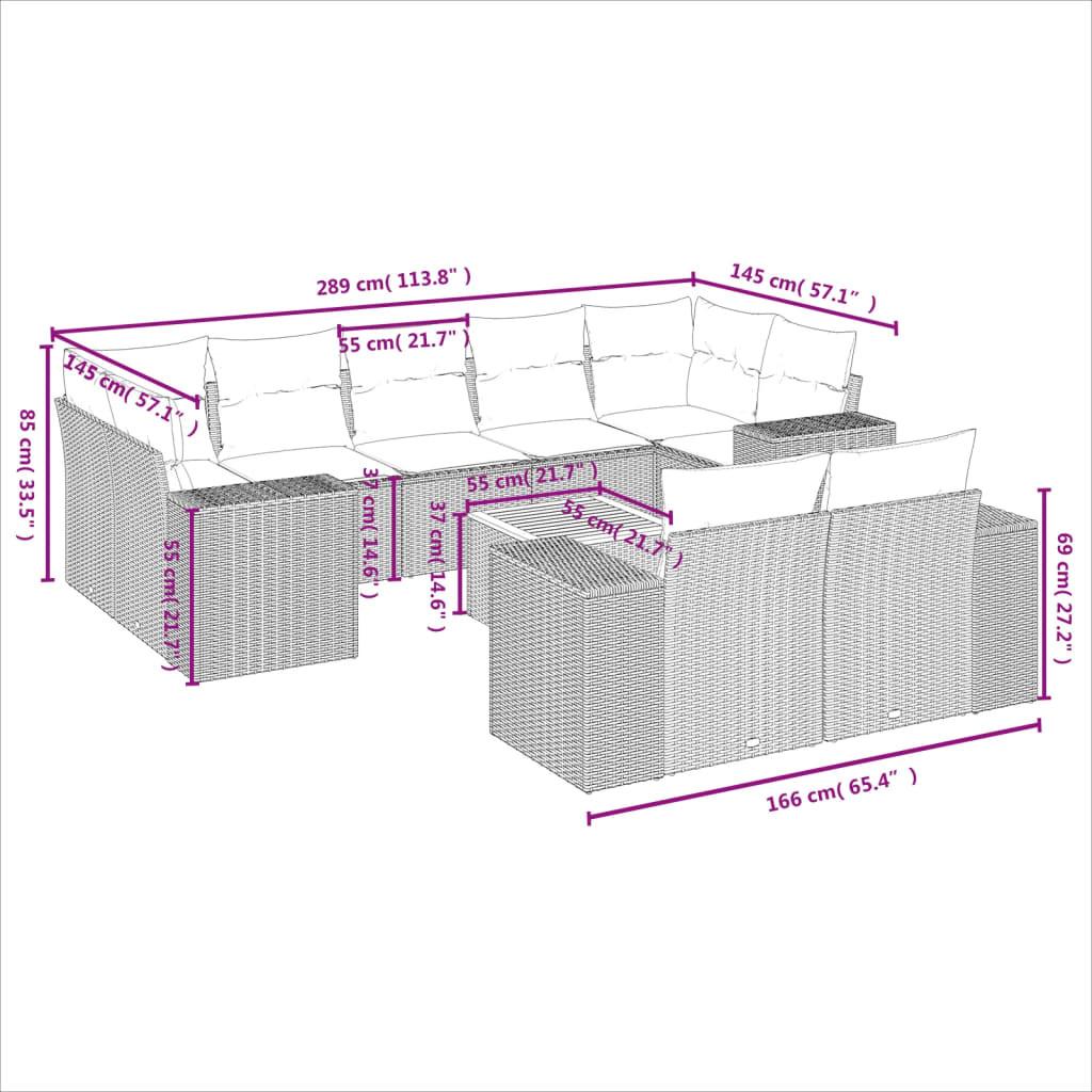 VidaXL Garten sofagarnitur poly-rattan