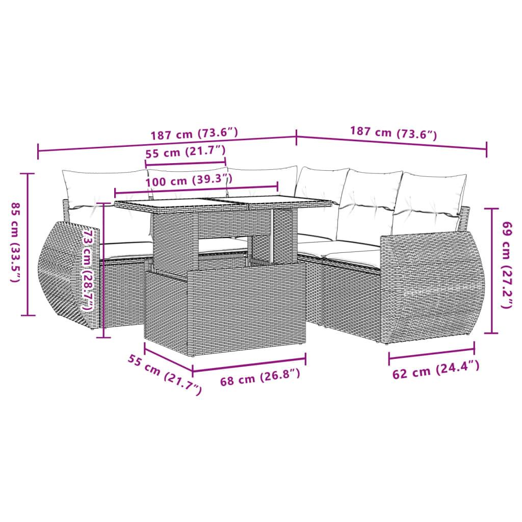 VidaXL Garten sofagarnitur poly-rattan