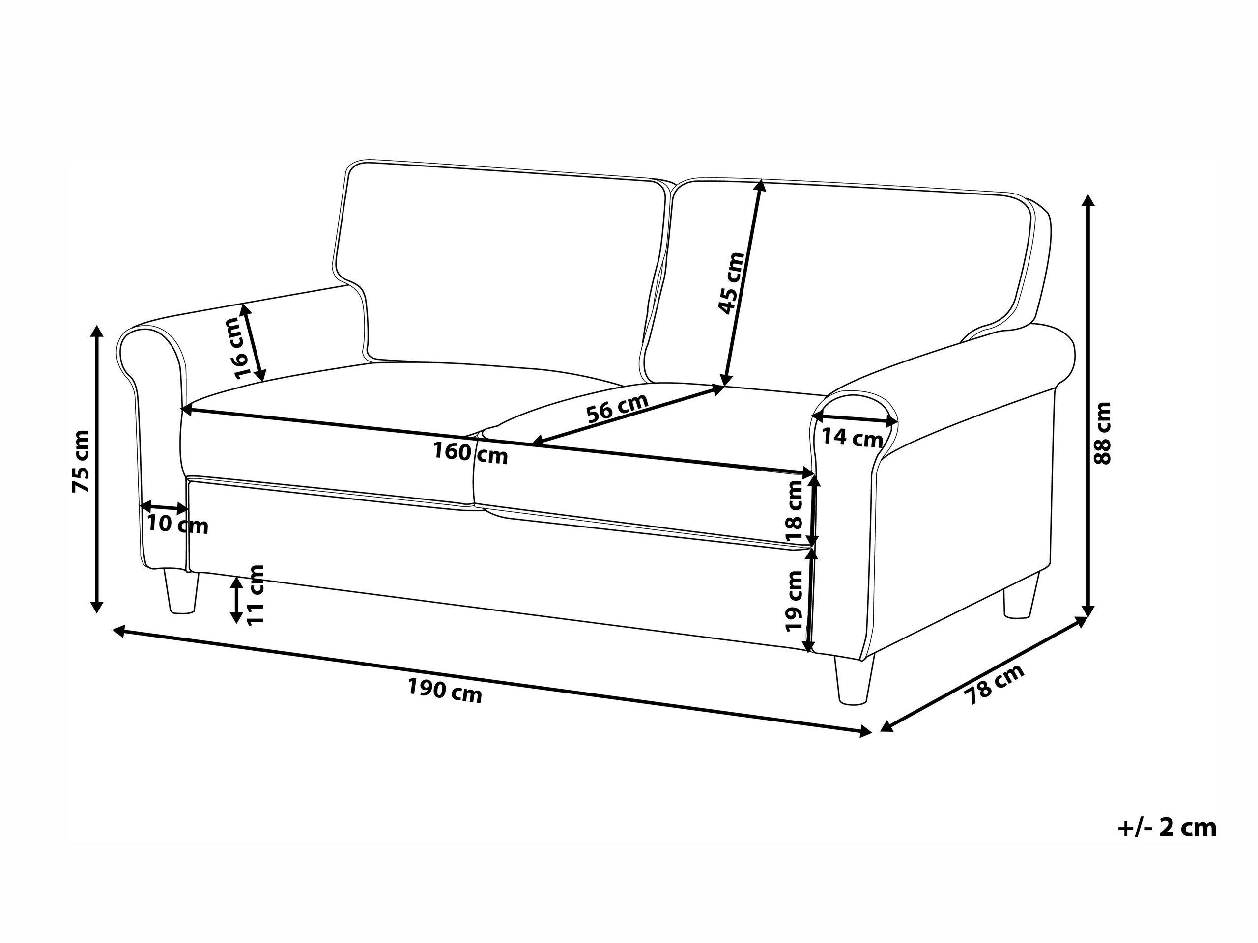 Beliani 3 Sitzer Sofa aus Polyester Retro RONNEBY