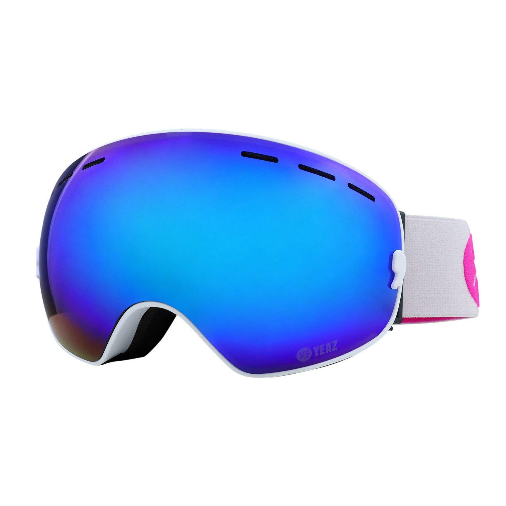 YEAZ XTRM-SUMMIT Ski- Snowboardbrille mit Rahmen blau/pink verspiegelt