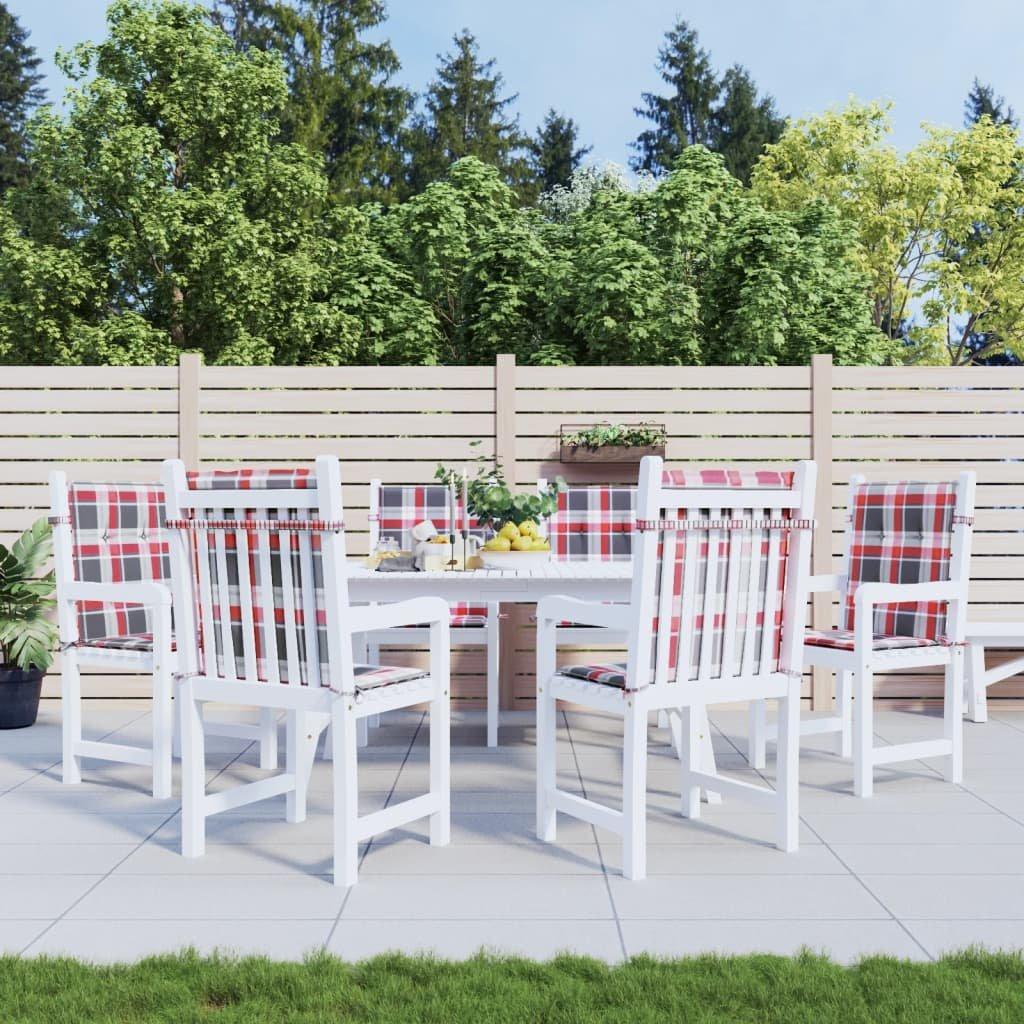 VidaXL Gartenstuhlauflagen 6 Stk. Karomuster 100x50x3 cm