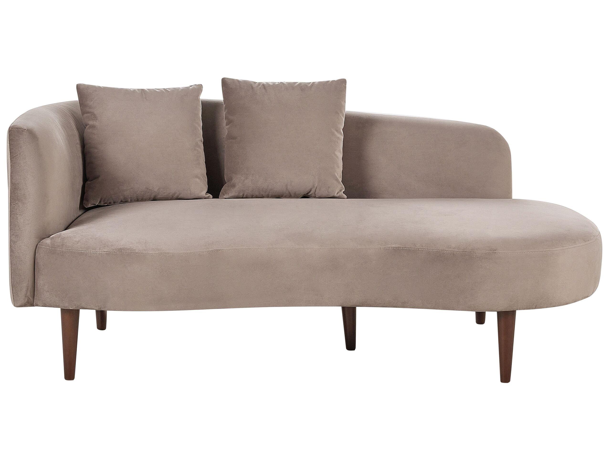 Beliani Linksseitige Chaiselounge aus Samtstoff Glamourös CHAUMONT