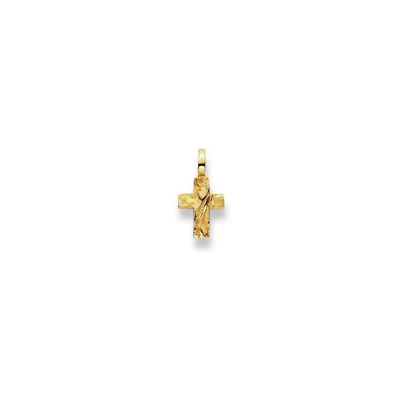 MUAU Schmuck Anhänger Kreuz Gelbgold 750, 15x8mm